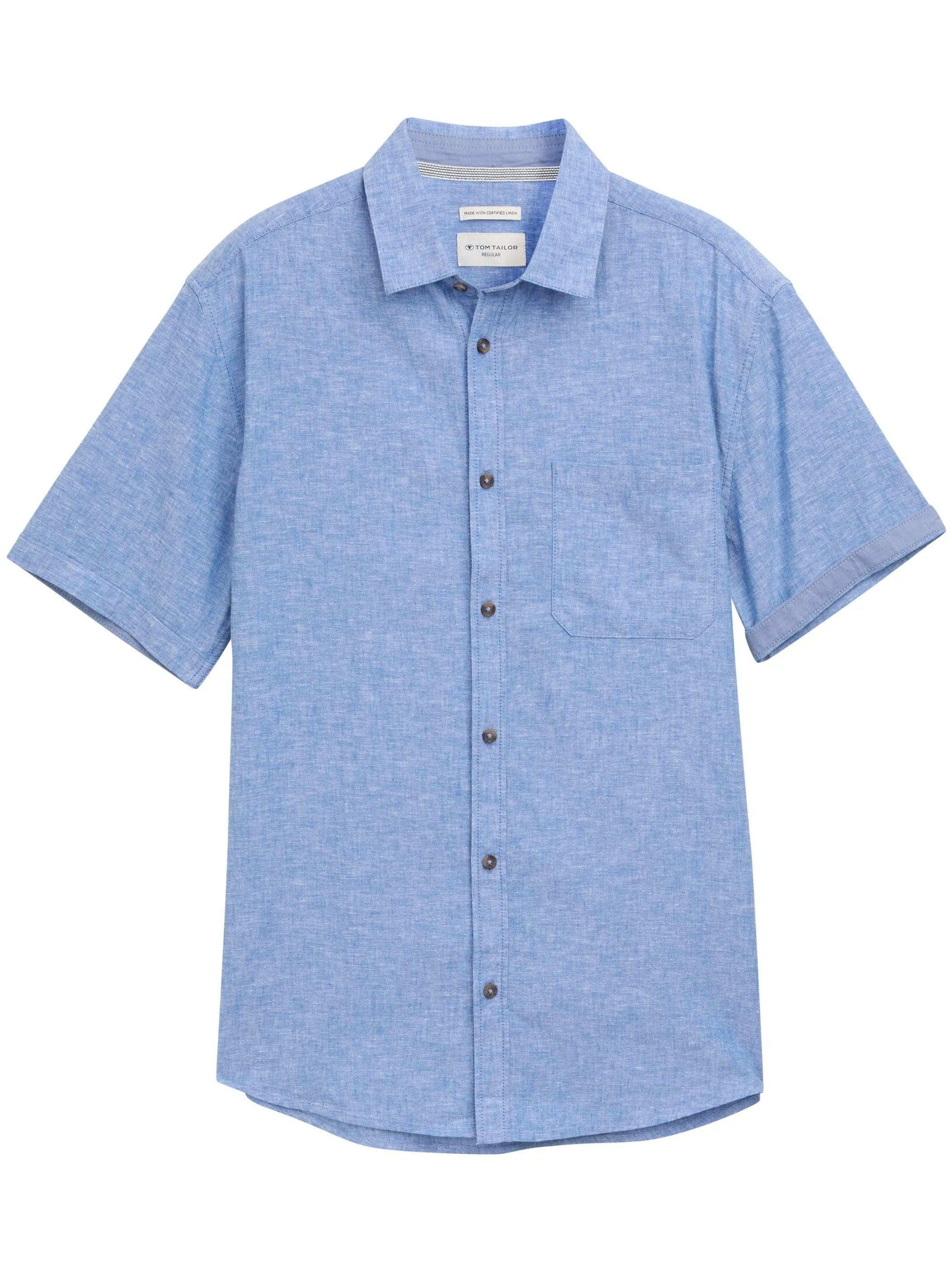 Tom Tailor 1045098 NOS cotton linen shirt Blau 905890 37199 1