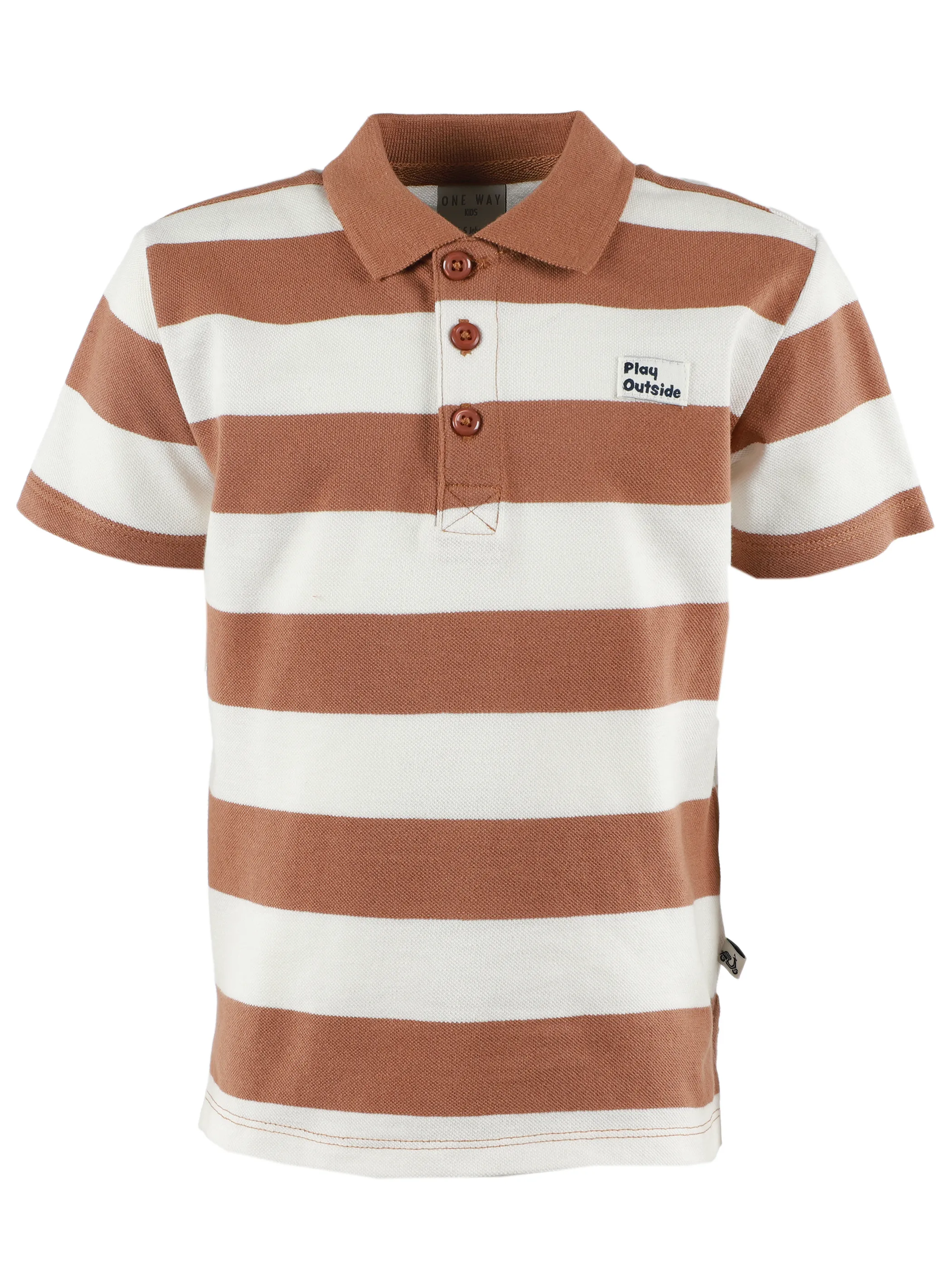 One Way MB Poloshirt gestreift in barun/weiß Weiß 921838 WE 1