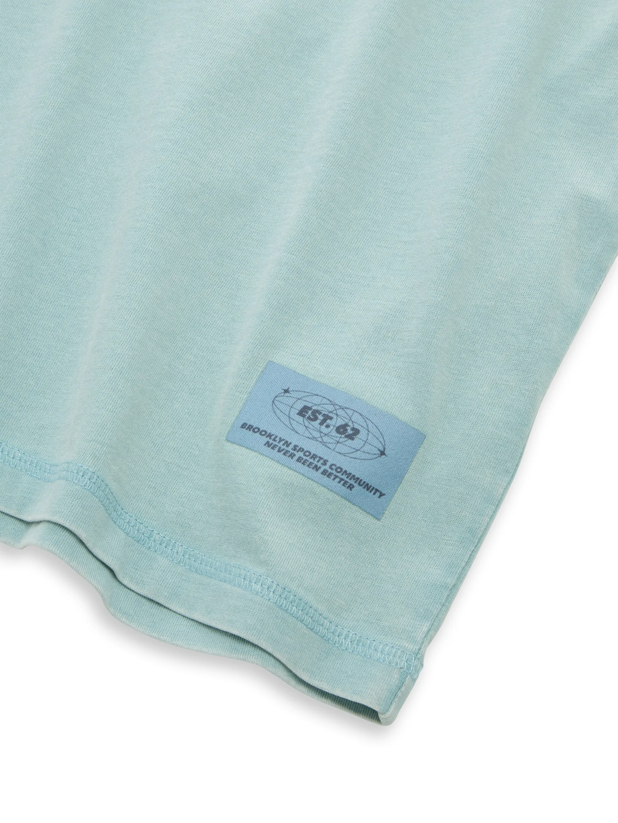 Tom Tailor 1049741 acid wash badge t-shirt Türkis 928038 13188 2