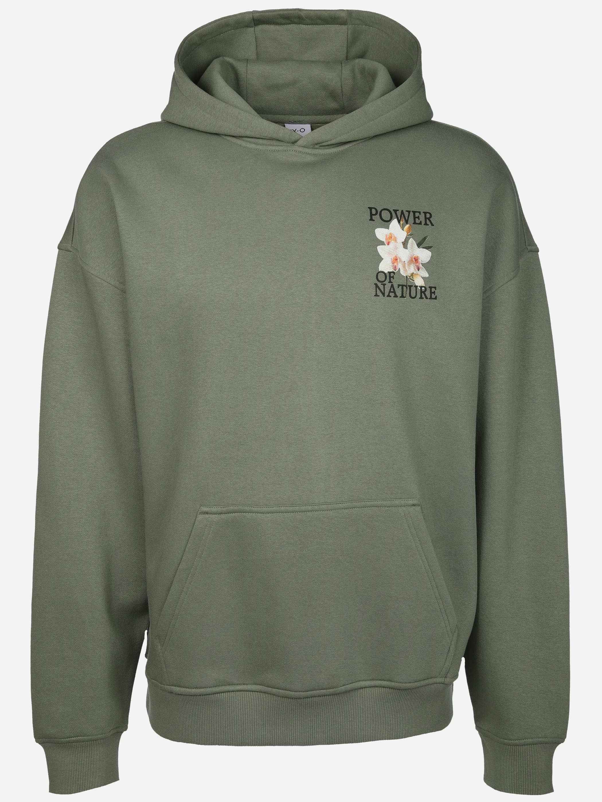 IX-O YF-He Hoodie mit Rückendruck, weiß, agave grün Grün 918751 12300 1