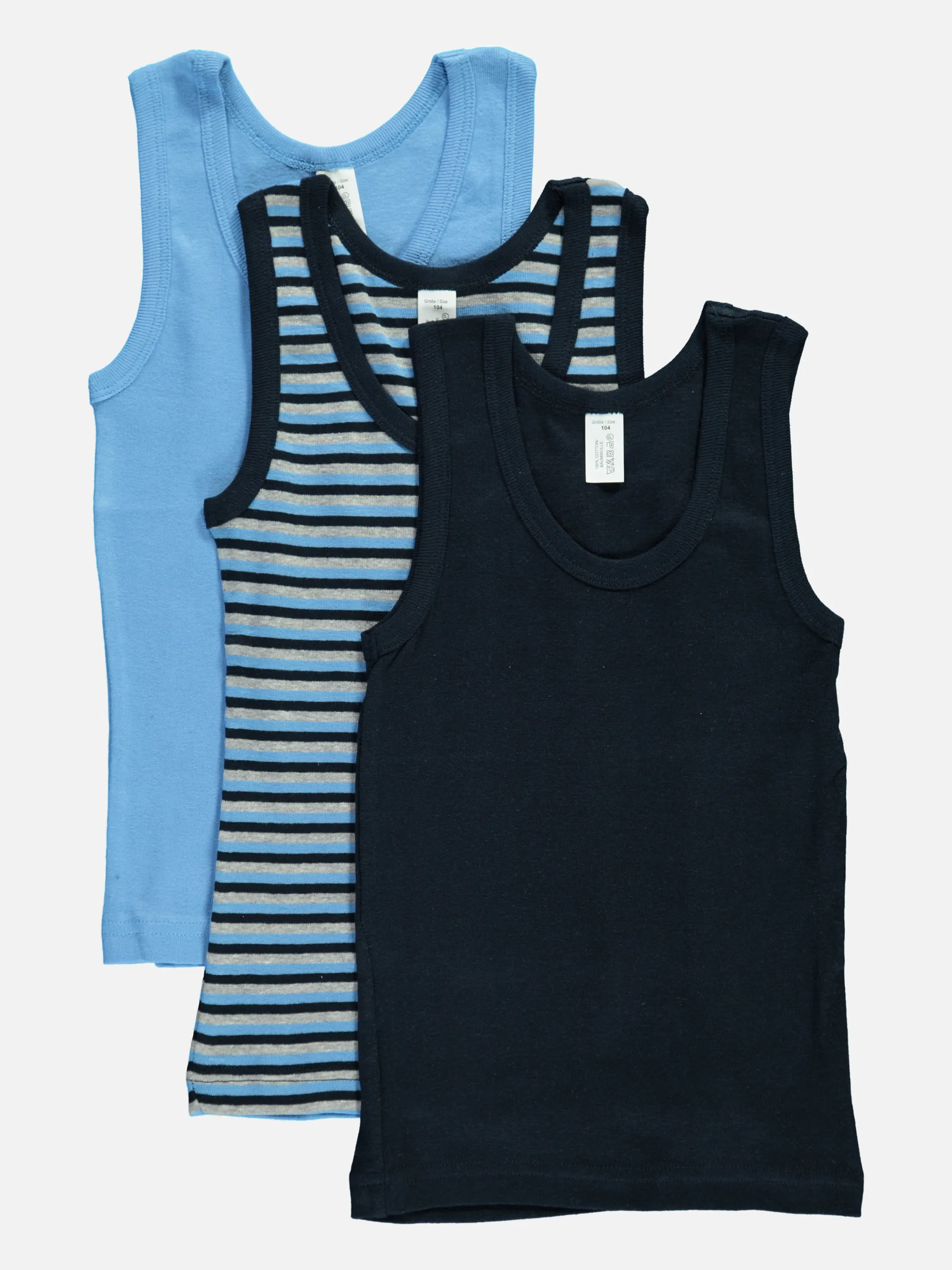 Stop + Go Kn-Unterhemd 3er Pack Blau 798109 BLAU 1 Stop + Go Kn-Unterhemd 3er Pack Blau 798109 BLAU 1