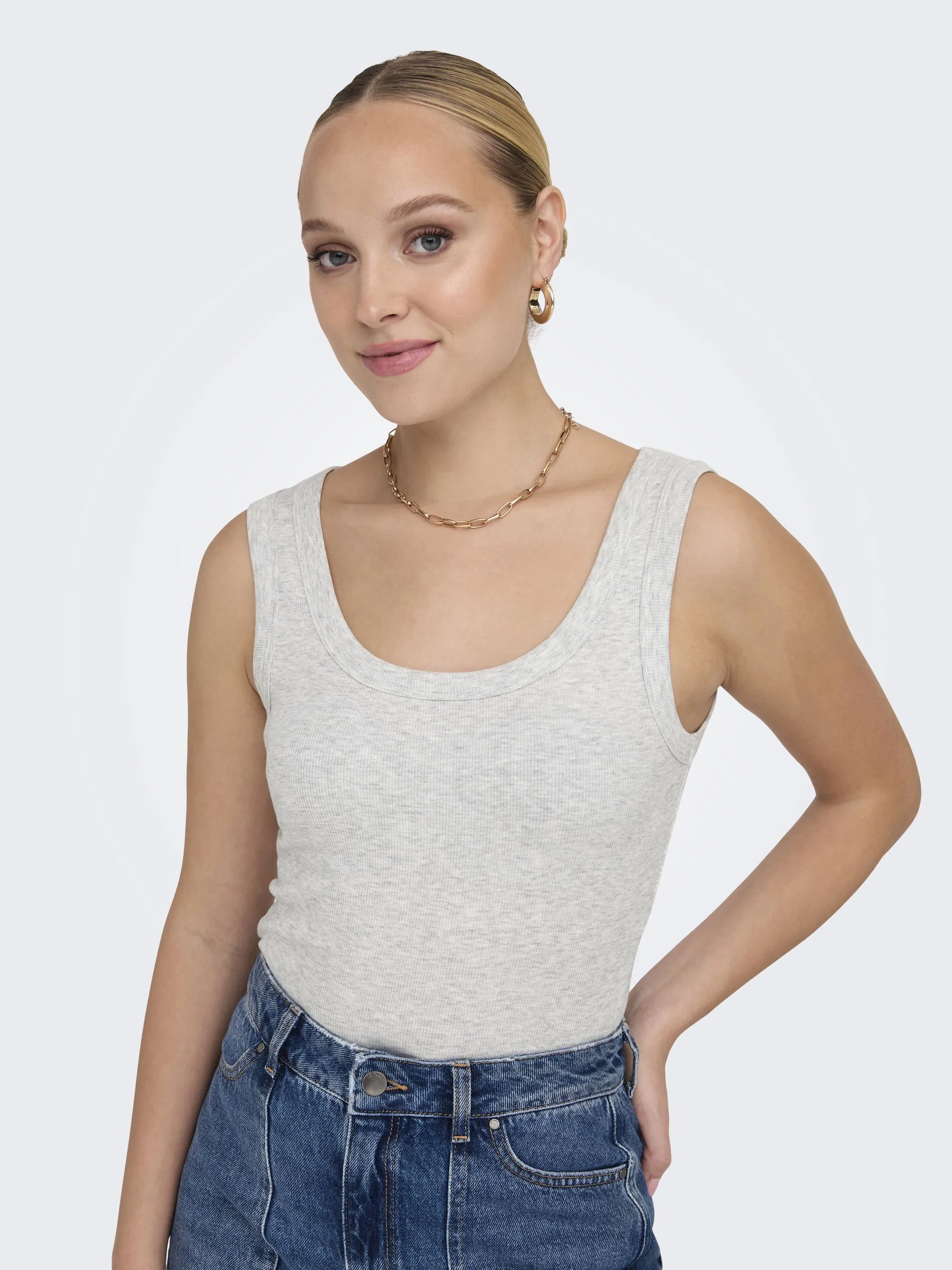 Only 15353650 ONLEASY S/L TANK TOP Grau 907098 179073