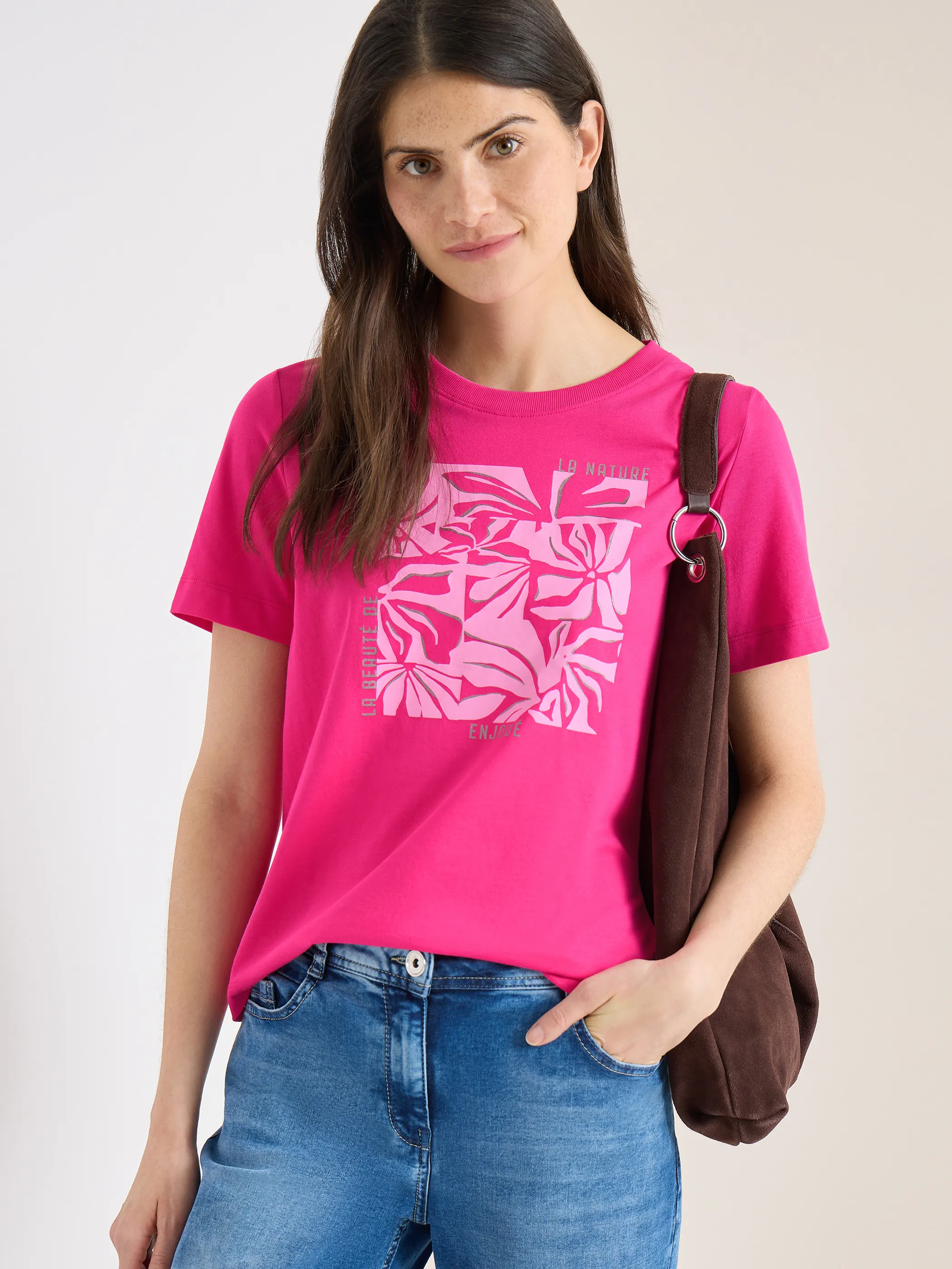 Cecil B324824 TOS Flower FP Shirt Pink 926367 37492 1