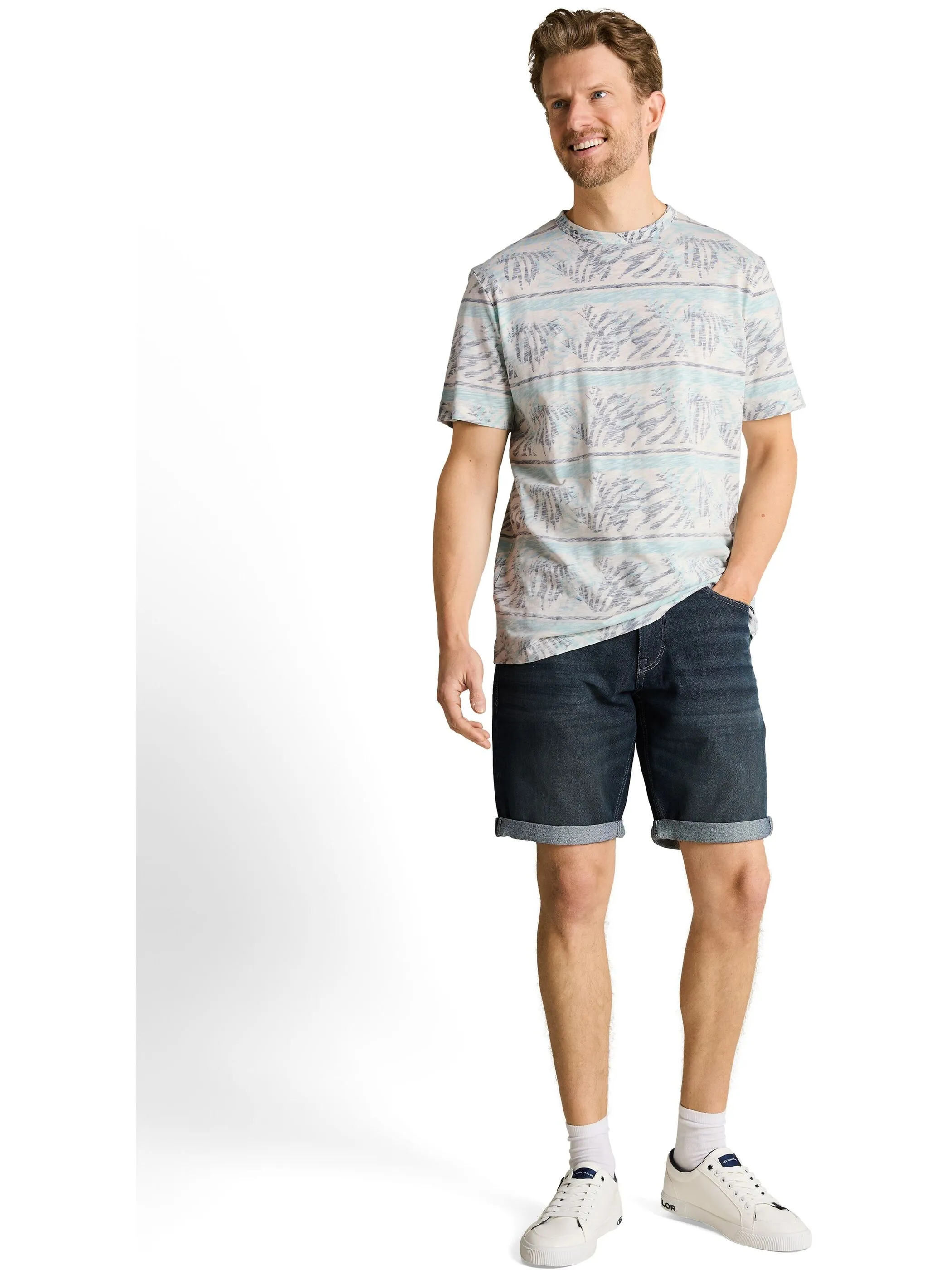 Tom Tailor 1050856 allover inside printed t-shirt Türkis 922121 39824 4