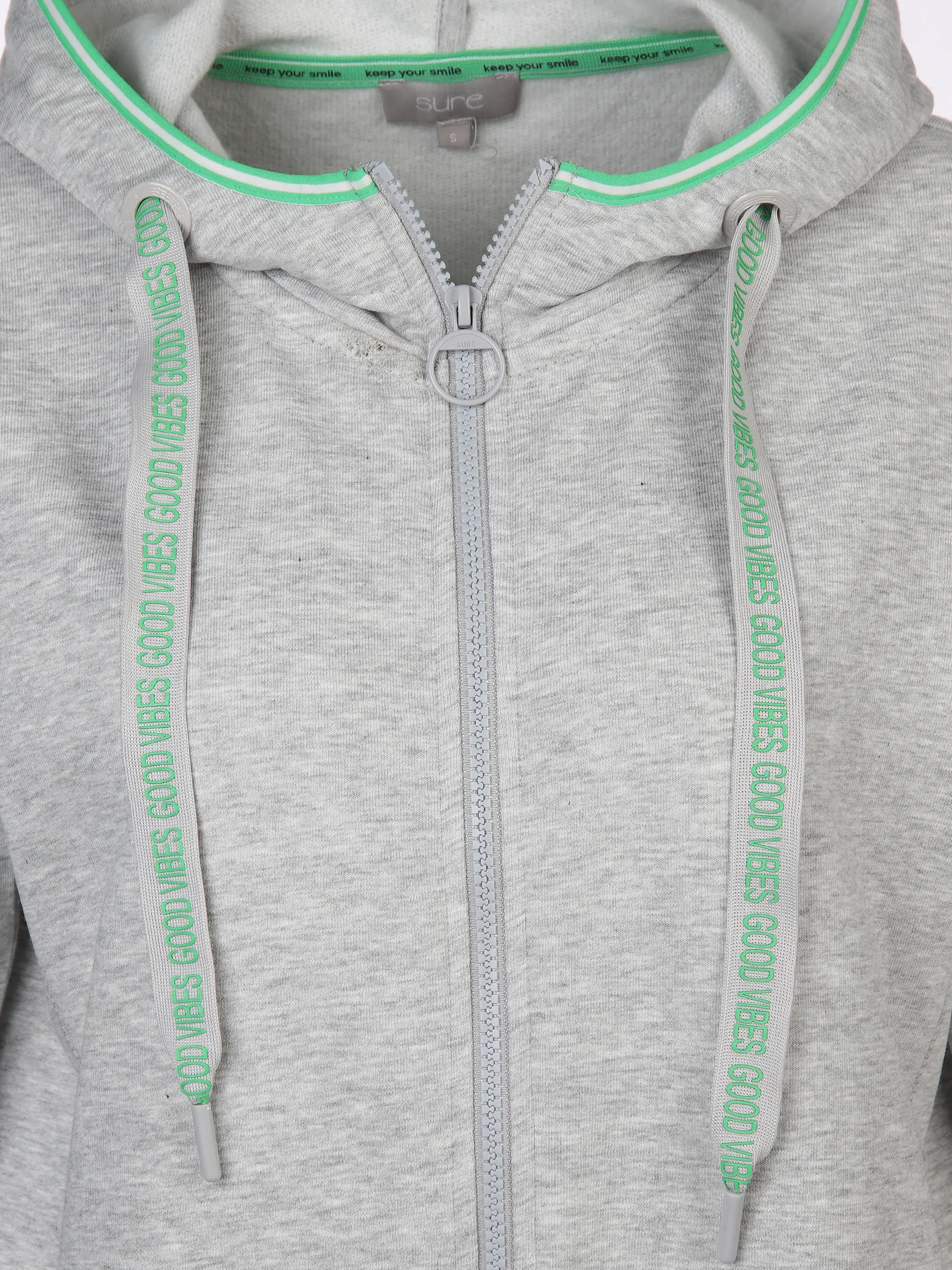 Sure Da-Sweatjacke m. Kapuze Grau 889310 SILVER MEL 3