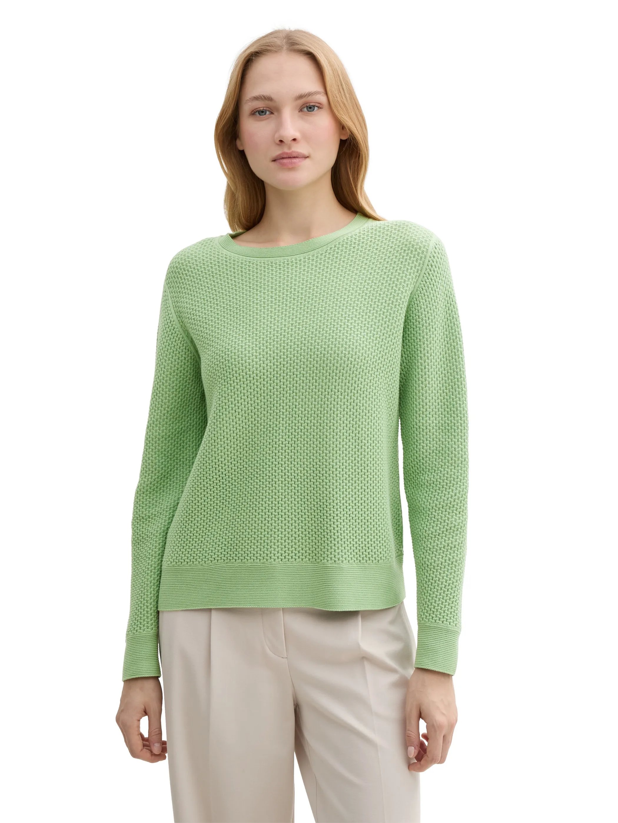 Tom Tailor 1045824 knit structured crew-neck Grün 903068 37116 4 Tom Tailor 1045824 knit structured crew-neck Grün 903068 37116 4