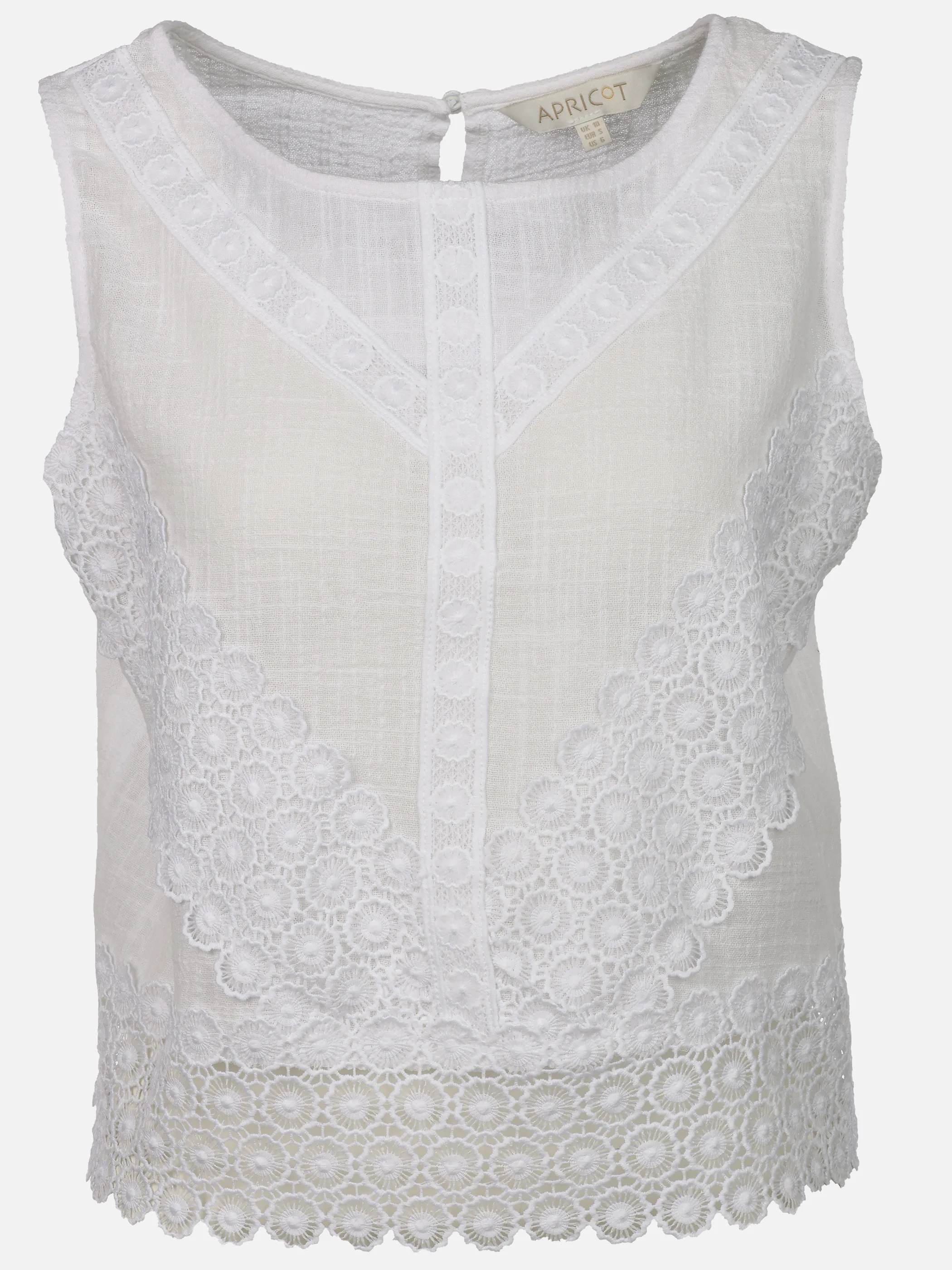 Apricot 597990 Apricot Lace Hem Back B Weiß 899647 WHT 1