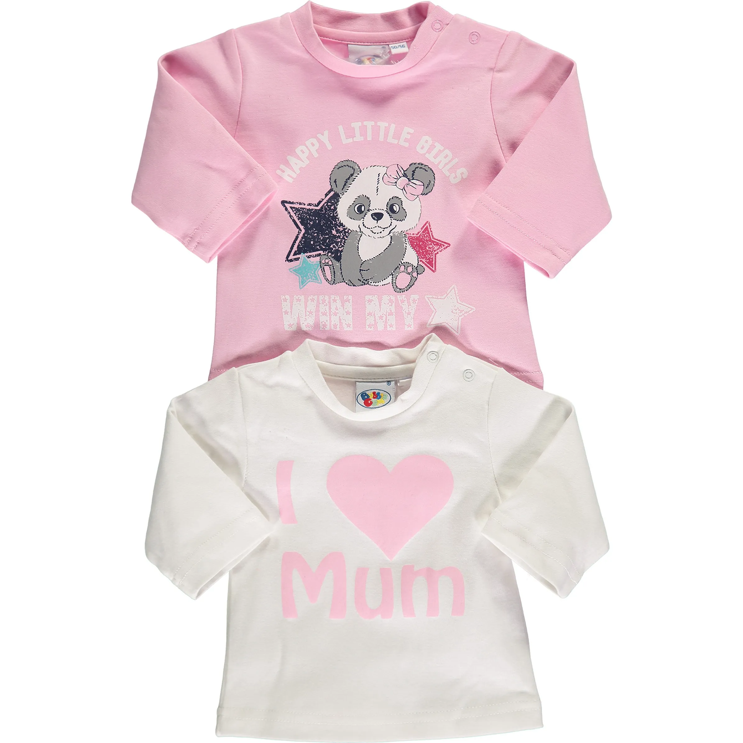 Bubble Gum Baby Basic Shirt 1/1 Arm 2er P Rosa 710081 ROSA/OFFWH 1