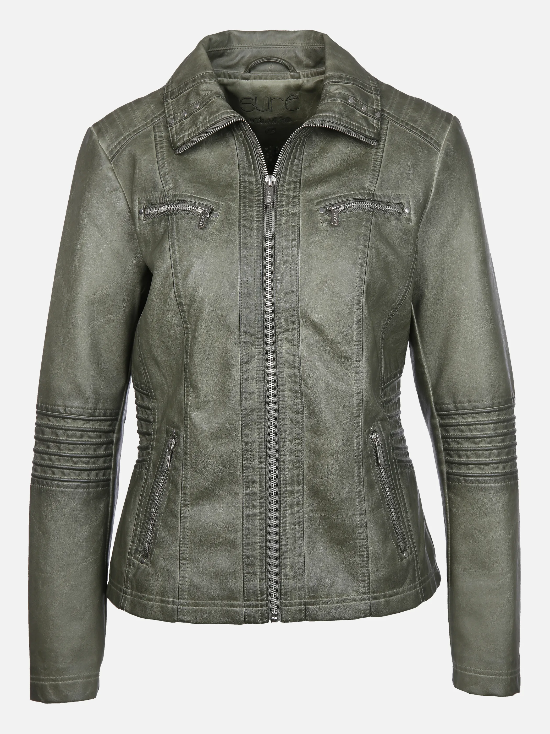 Sure Da-Kunstlederjacke m. Legekrag Grün 848386 OLIVE 1
