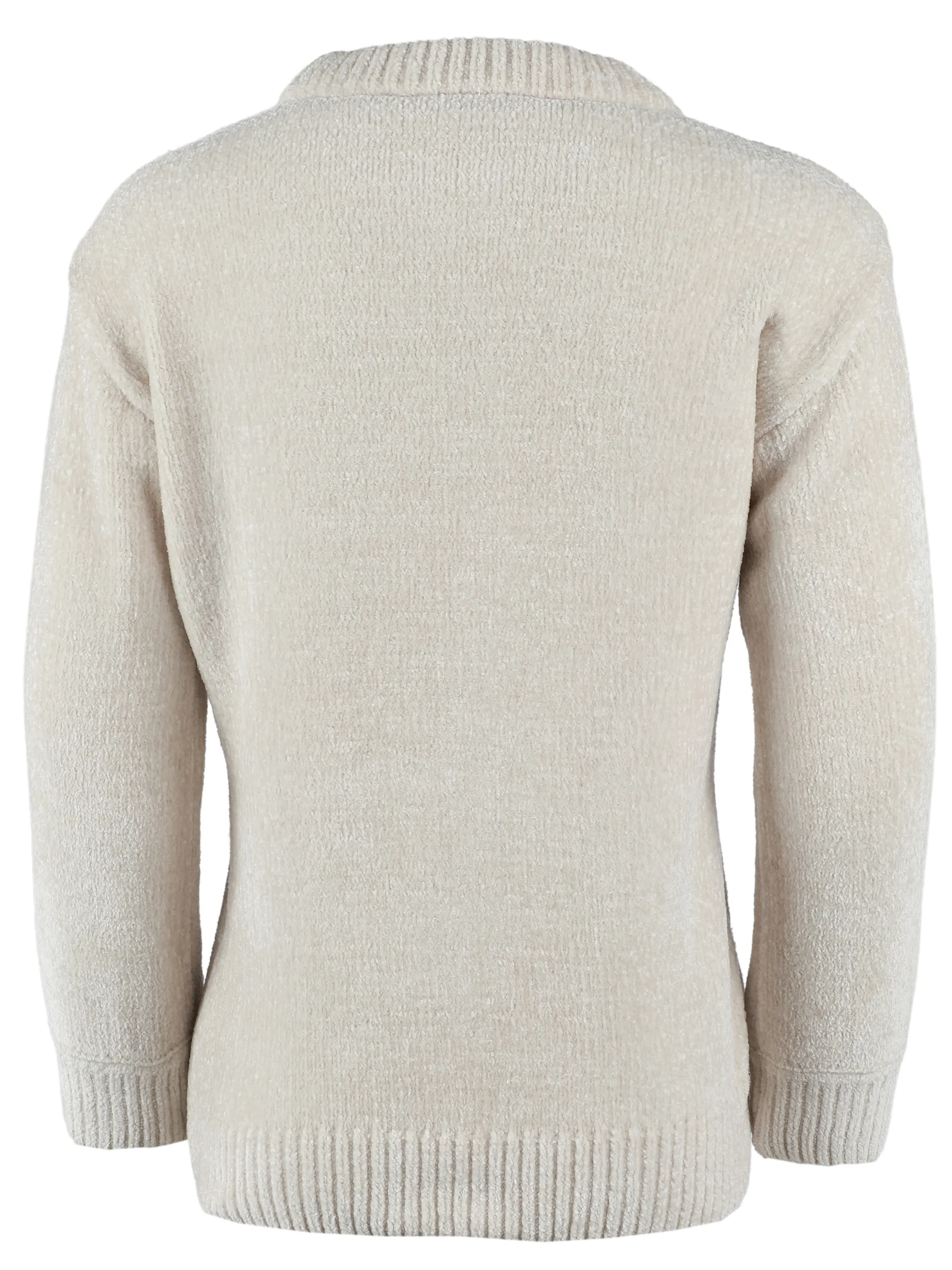 One Way KM Chenille Pullover + Rentier Print in Creme Beige 916326 CREME 2