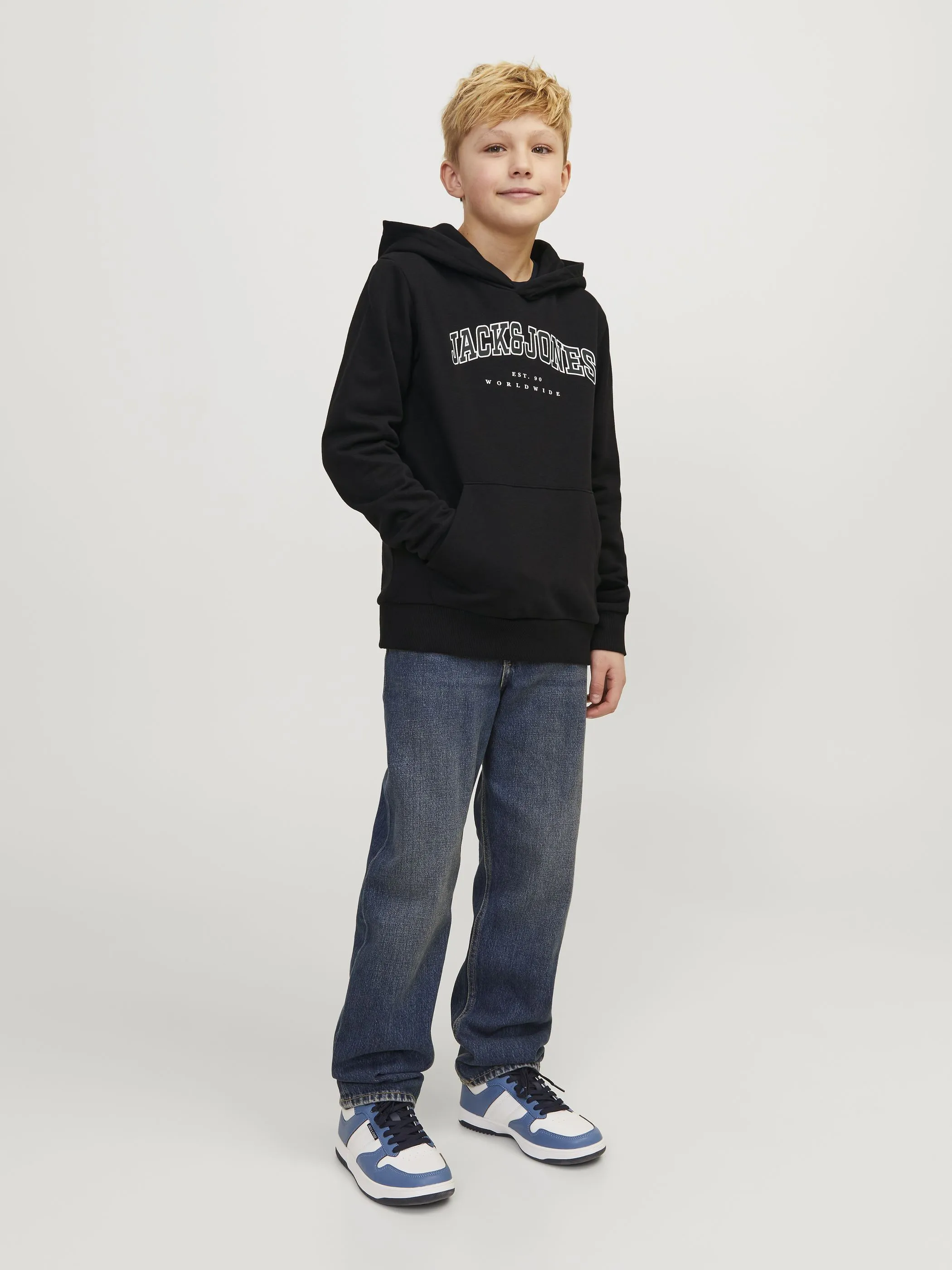 Jack&Jones Junior 12259564 JJECALEB VARSITY SWEA Schwarz 914217 178012001 1