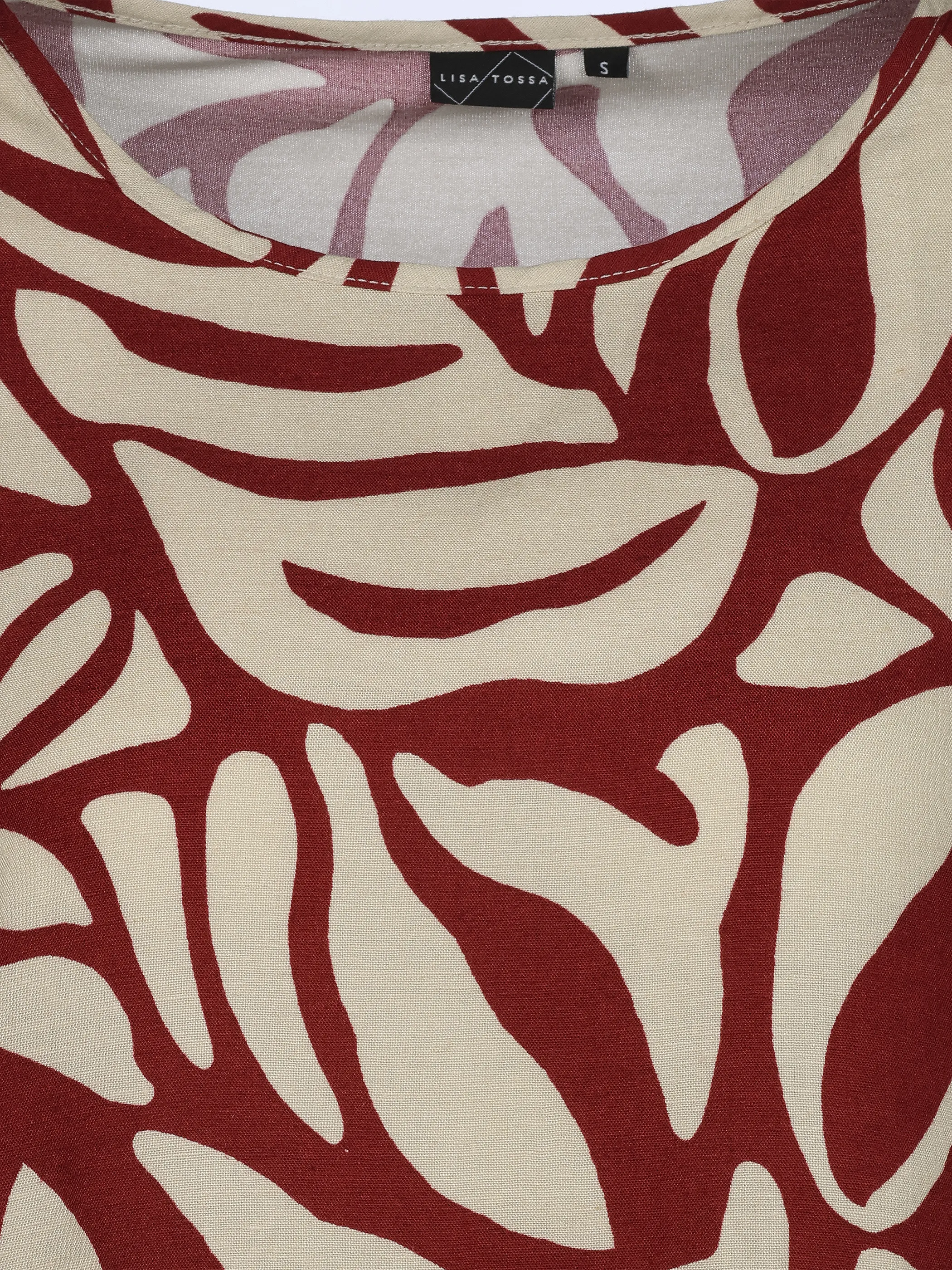 Lisa Tossa Da-Materialmix T-Shirt Rot 926208 RHUBARB 3