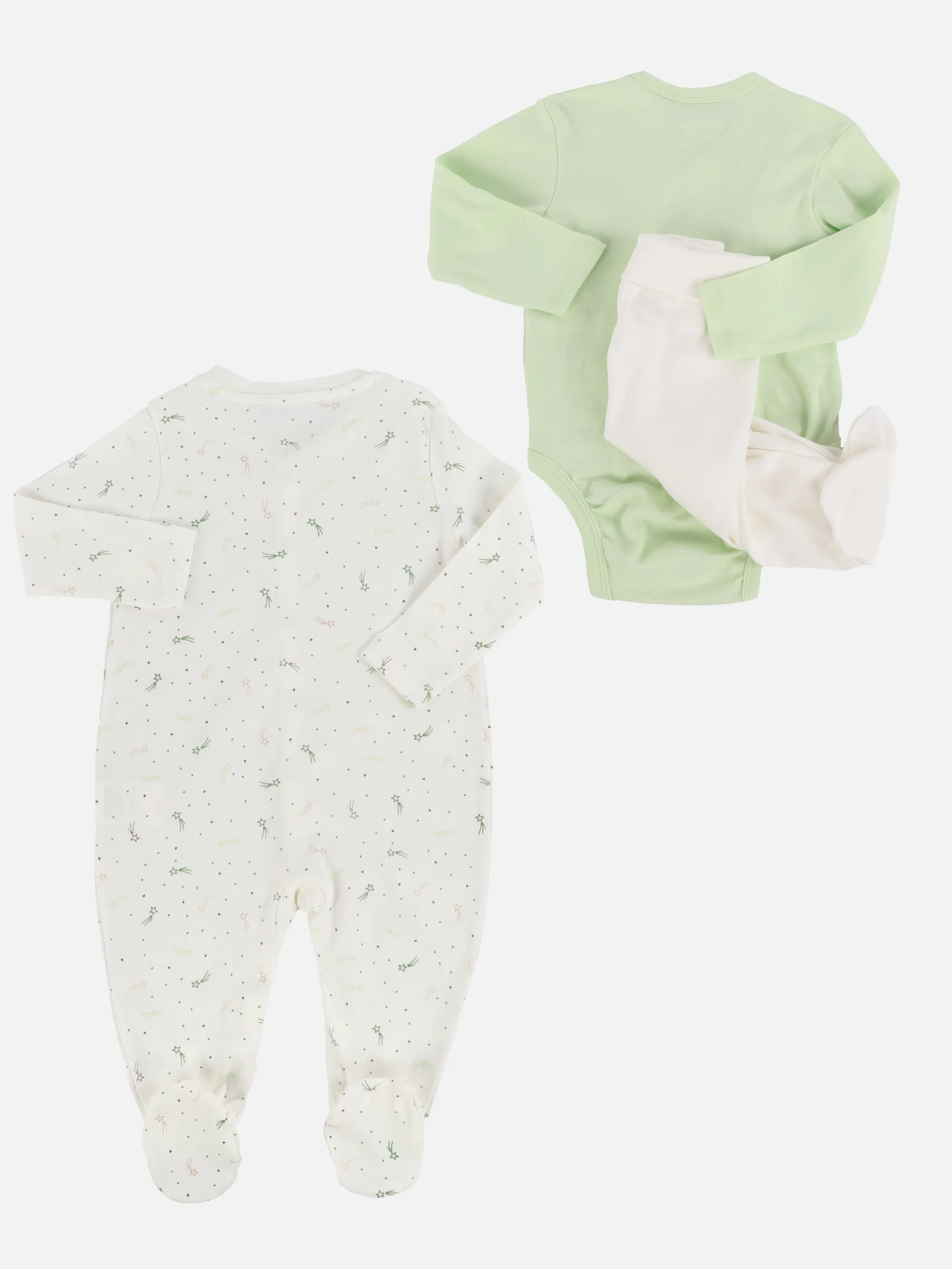 Bubble Gum BU 4-teiliges Set in weiß mit AOP Grün 902078 GRÜN 2 Bubble Gum BU 4-teiliges Set in weiß mit AOP Grün 902078 GRÜN 2