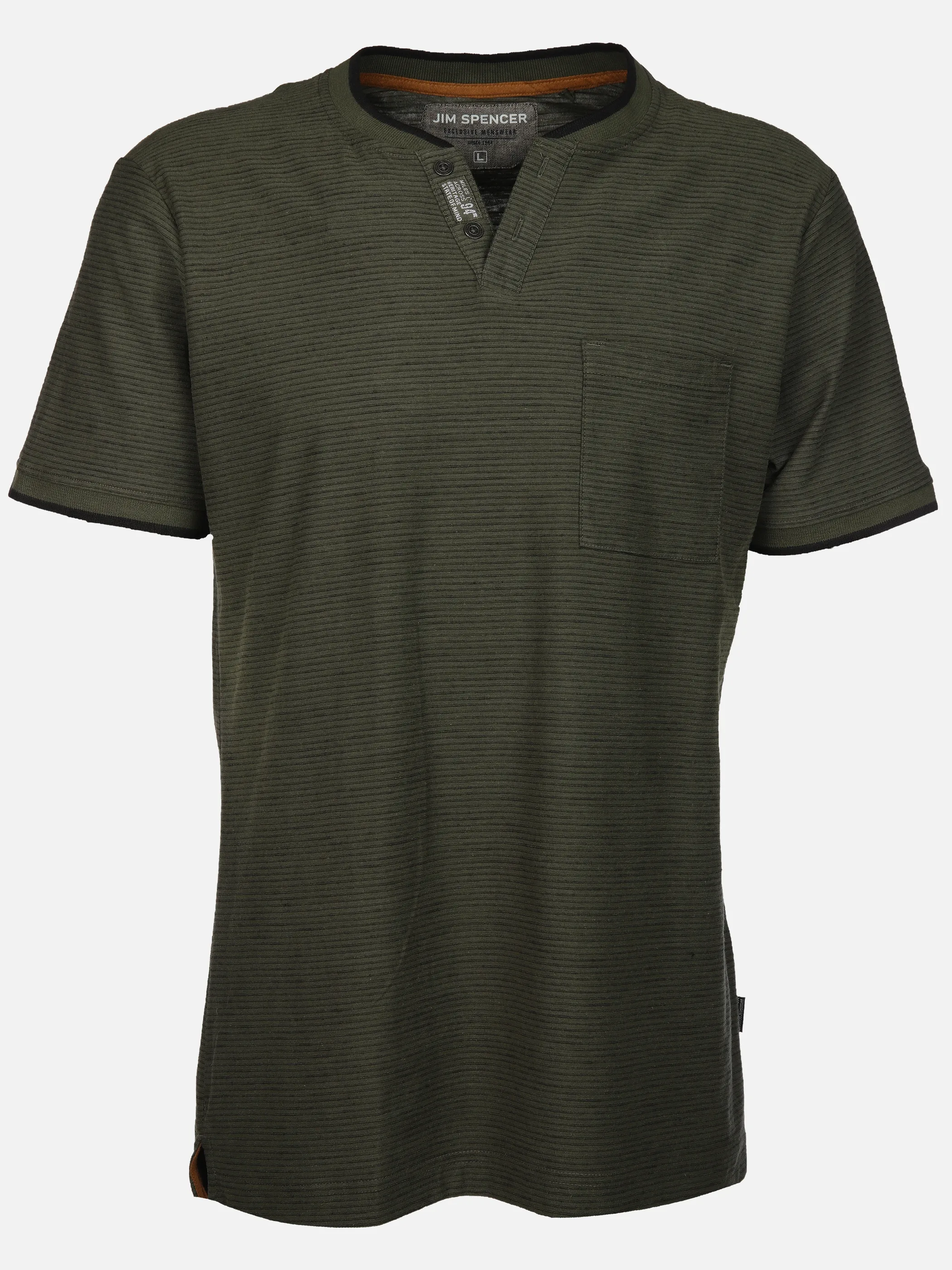 Jim Spencer He. Henleyshirt 1/2 Arm grindle Oliv 910917 OLIVE 1