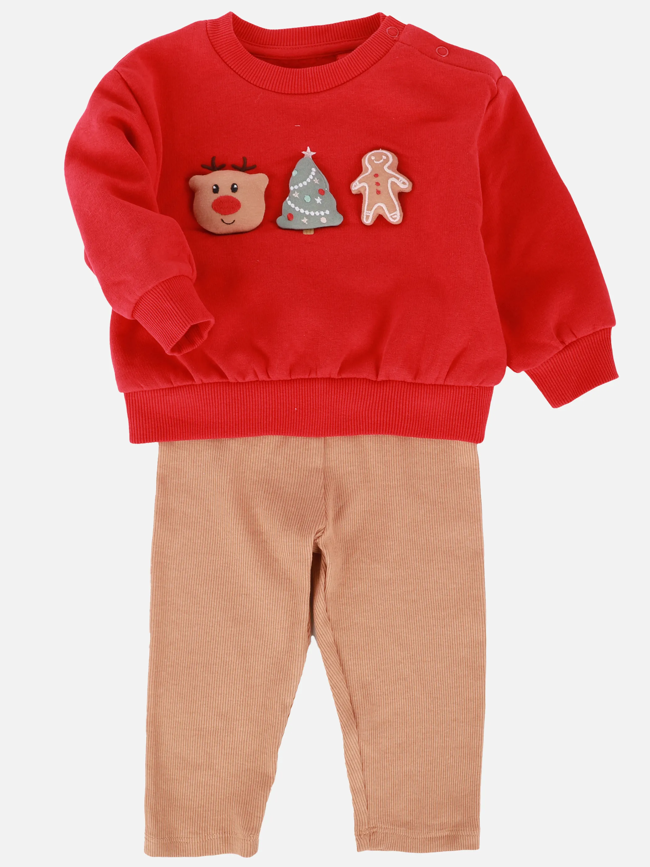 Bubble Gum BU Weihnachtsset; Sweatshirt mit Appli. + Leggings Rot 916322 ROT/BRAUN 1