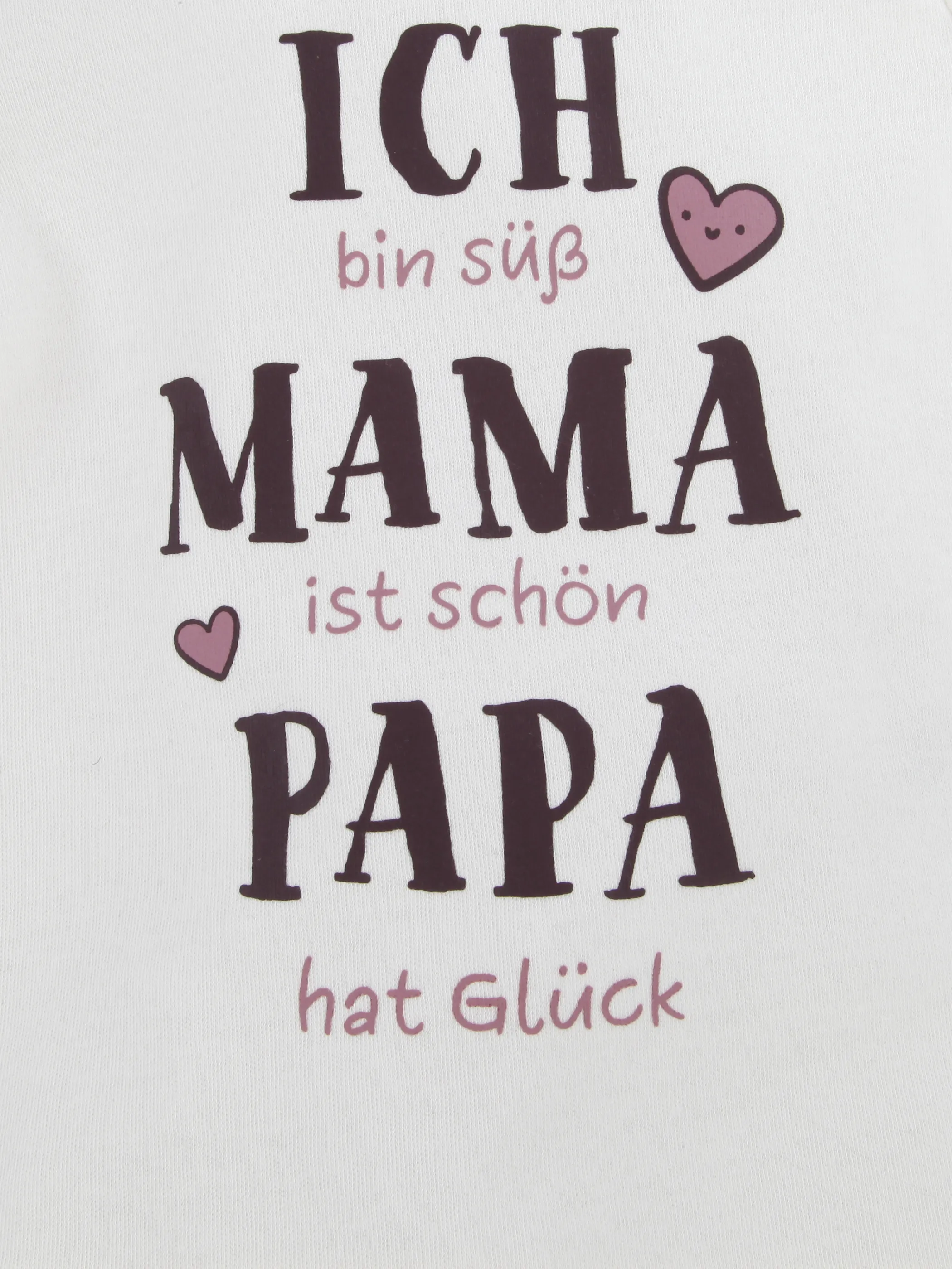 Bubble Gum BM 2er Pack Sprüchebody "Ich,Mama,Papa" Rot 916709 WEIß/RO 3