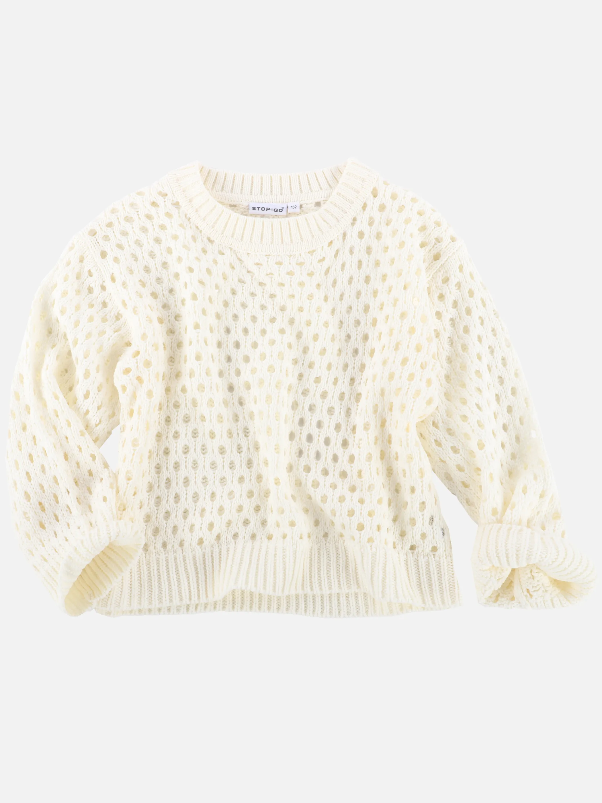 Stop + Go JM Pullover mit Lochmuster in weiß Weiß 890070 WEIß 1