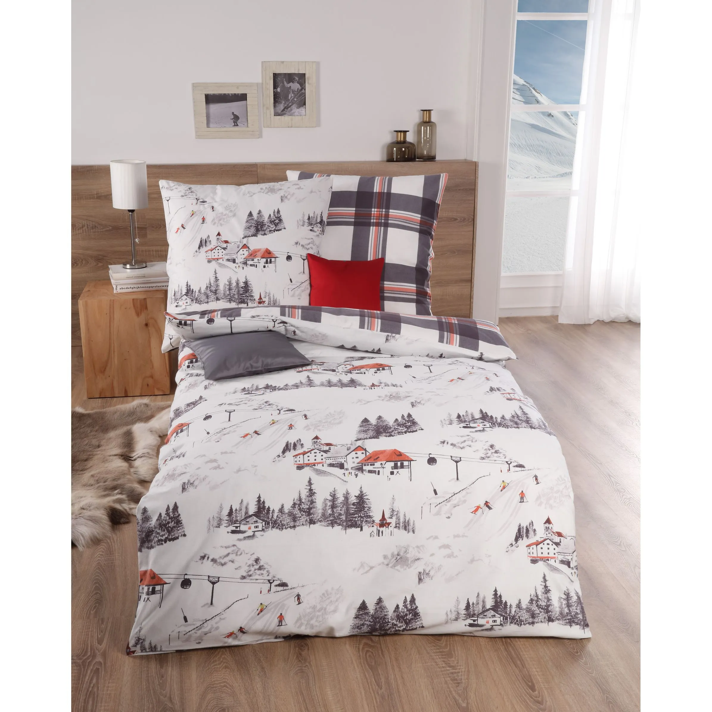 Kaeppel Design Biberbettwäsche St. Anton 135/ Grau 829255 ANTHRAZIT 1