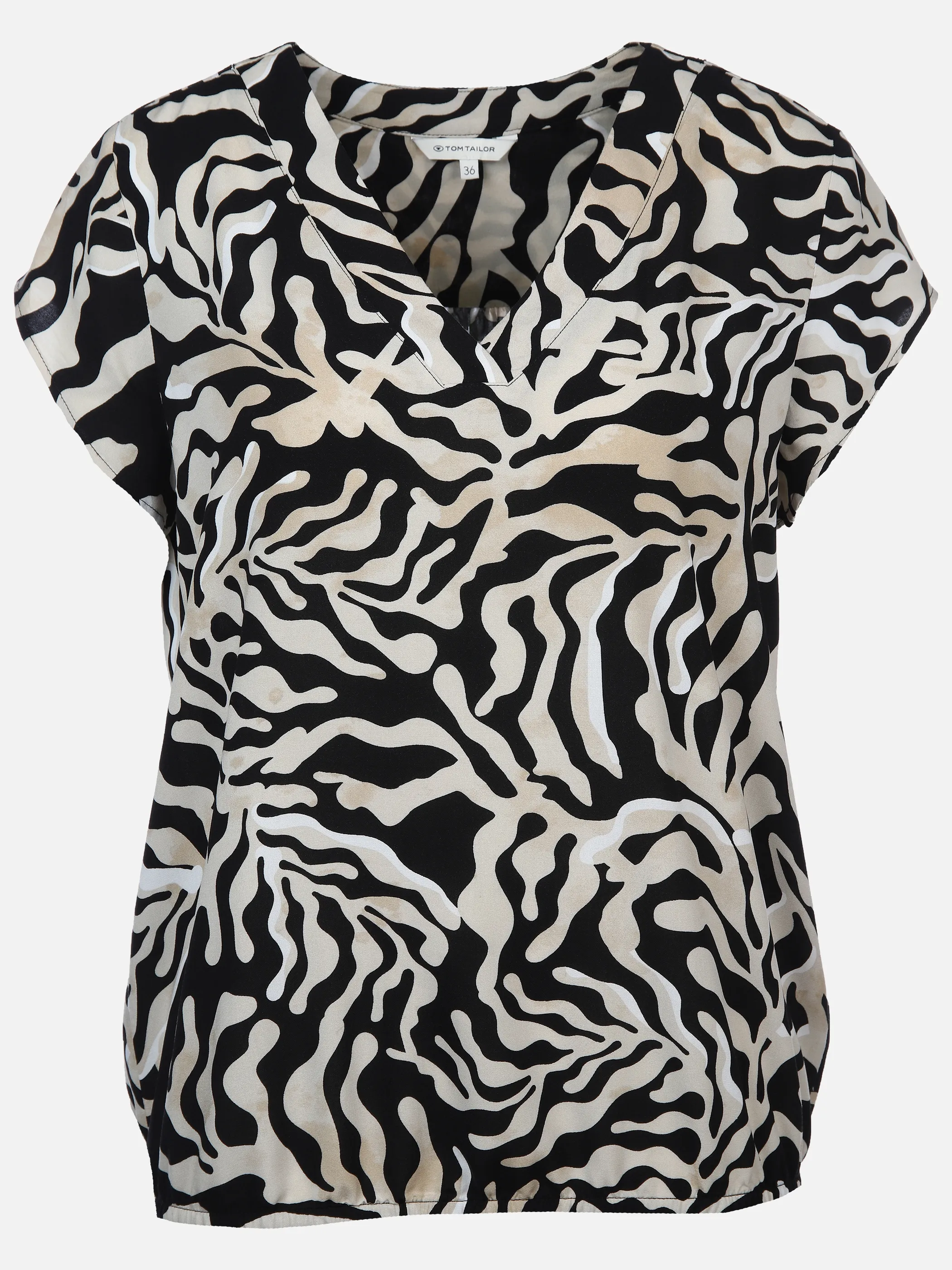 Tom Tailor 1041694 shortsleeve V-neck blouse Schwarz 895785 35305 1
