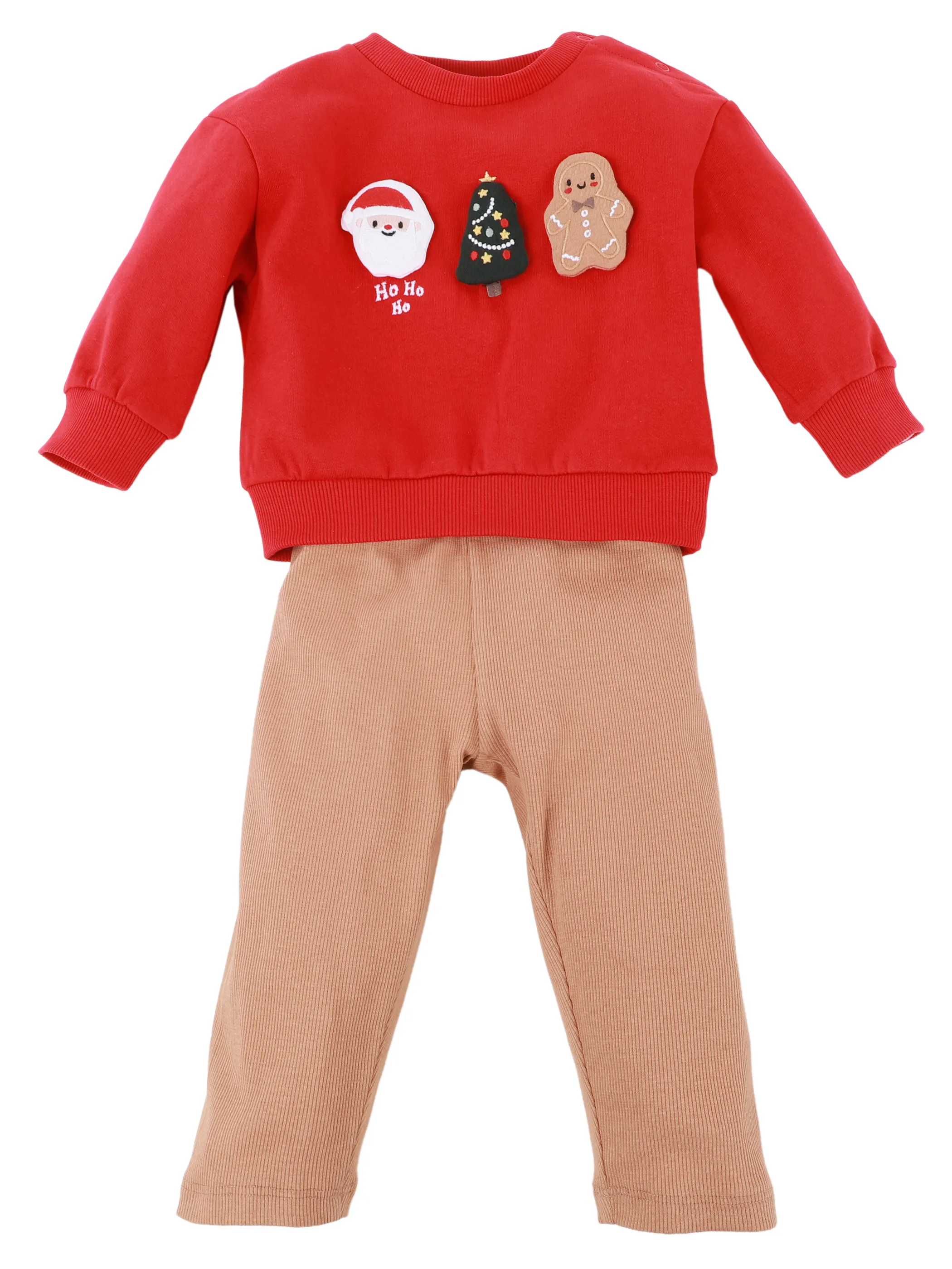 Bubble Gum BU 2pcs Weihnacht-Set Sweatshirt mit Appli. +Hose Rot 933670 ROT 1