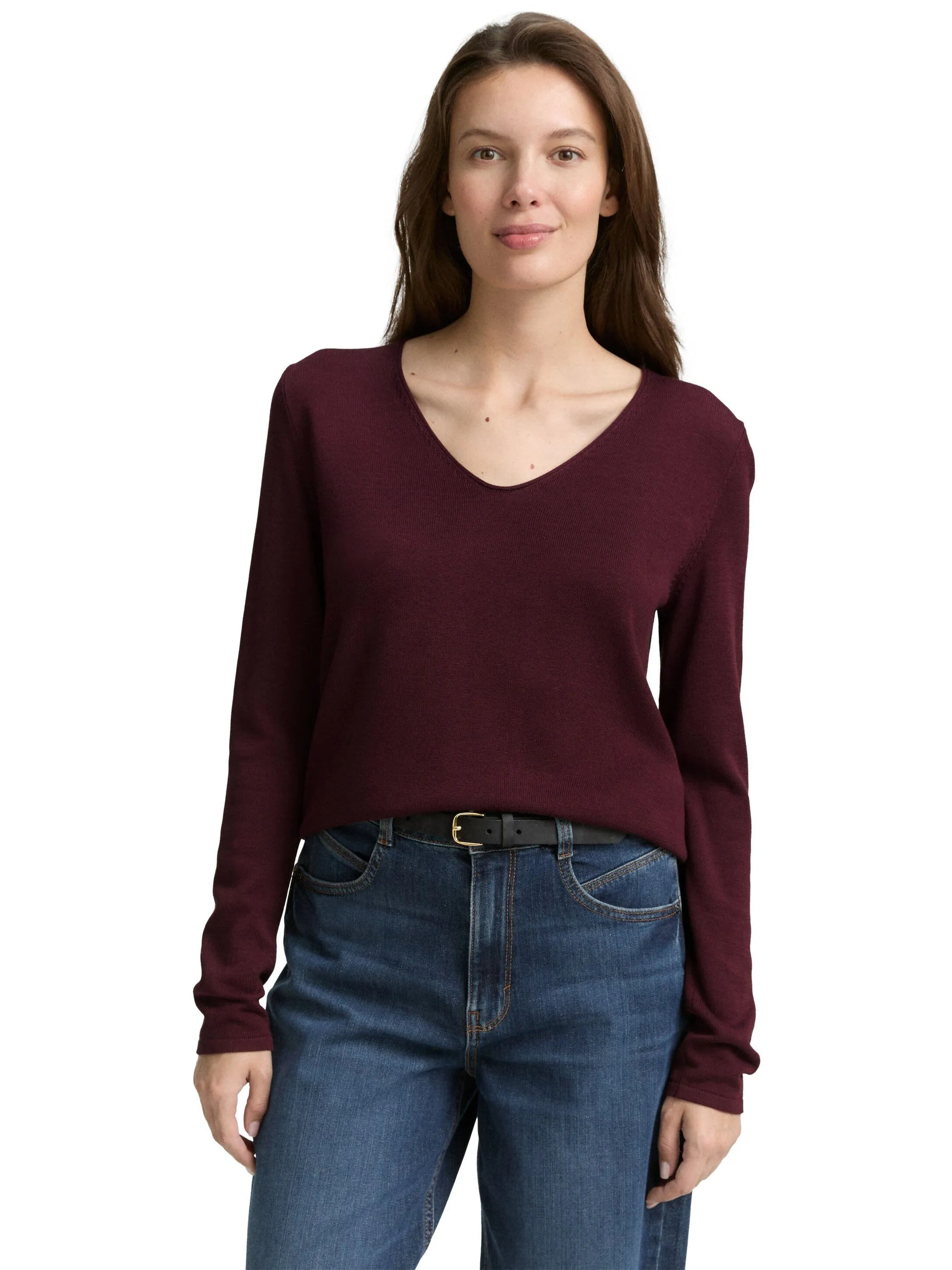 Tom Tailor 1012976 NOS sweater basic v-neck Rot 824304 16427 5