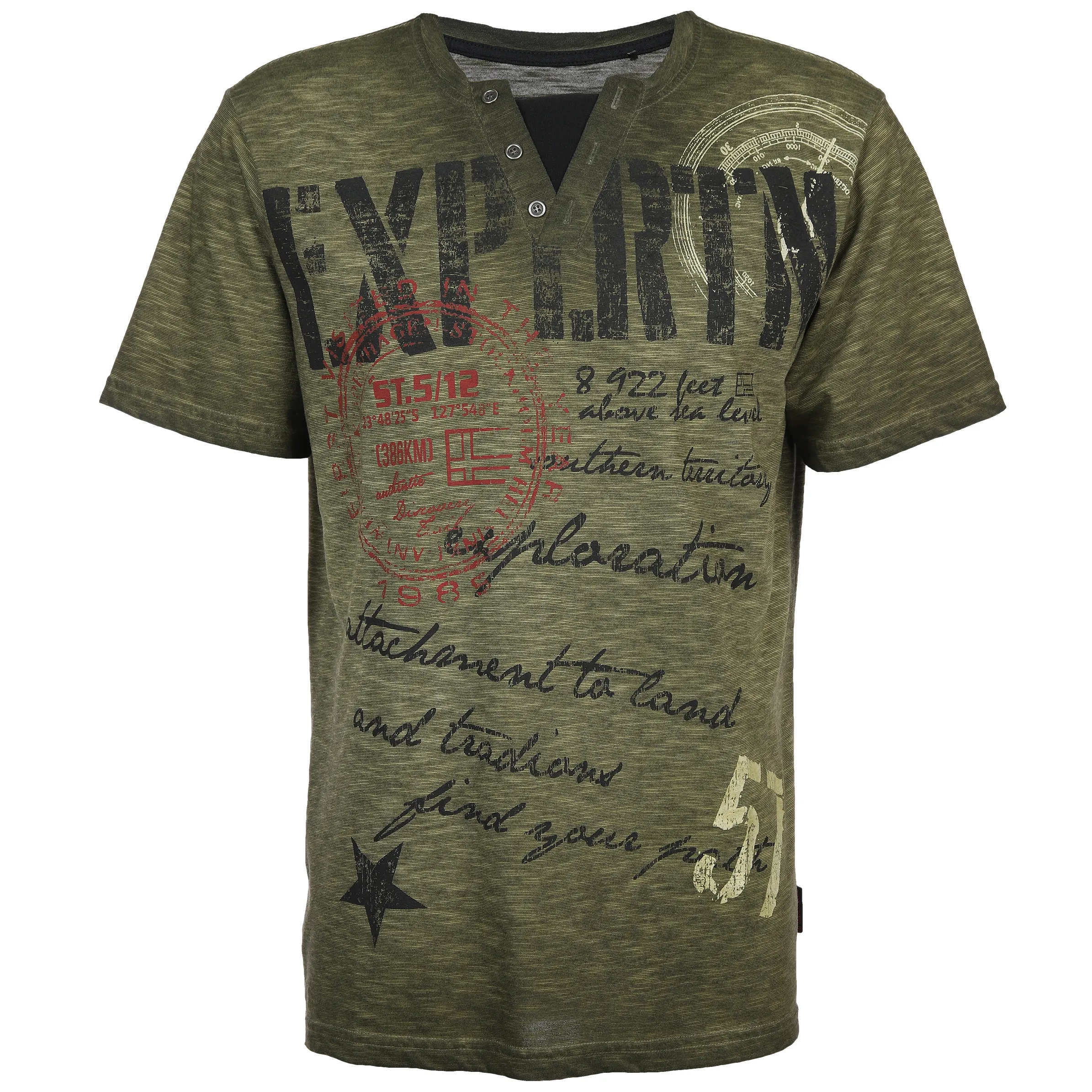 Southern Territory He. Henleyshirt 1/2 Arm grindle 2in1 Oliv 885858 OLIVE 1