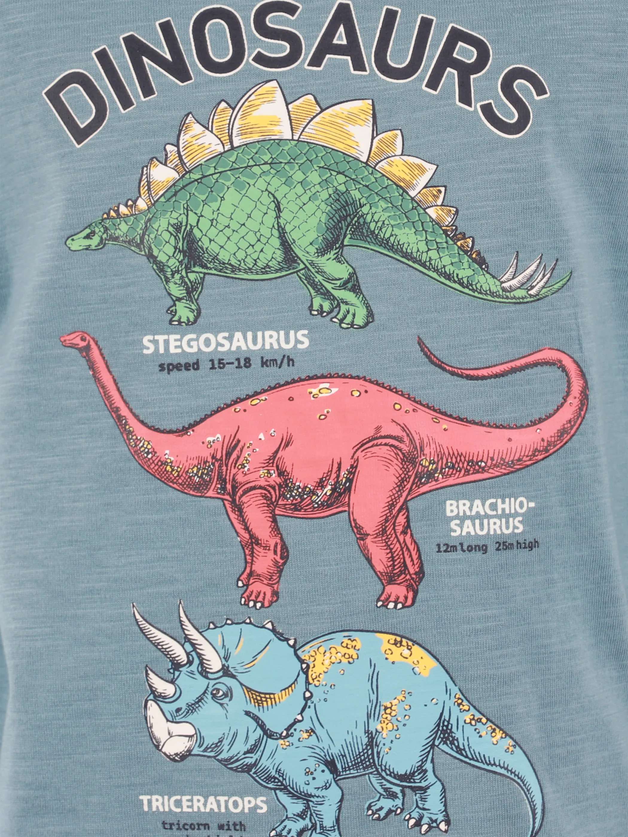 One Way KJ T-Shirt blau mit 3 Dino Front Print Blau 930053 BLUESHADOW 3