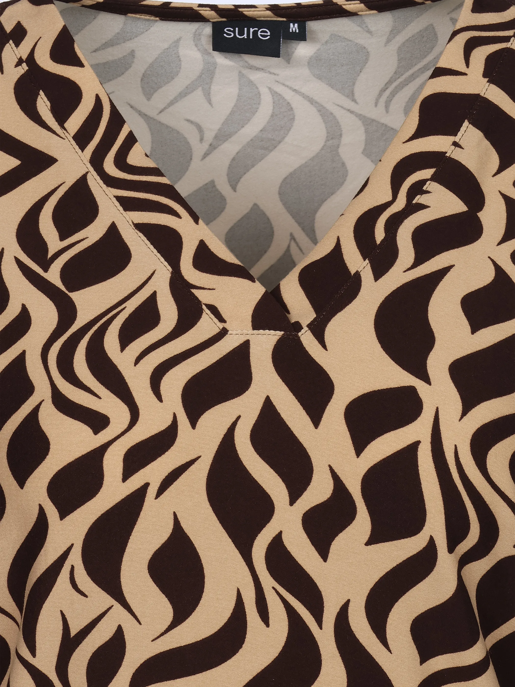Sure Da-Shirt m. Alloverprint Braun 933602 JAVA 3