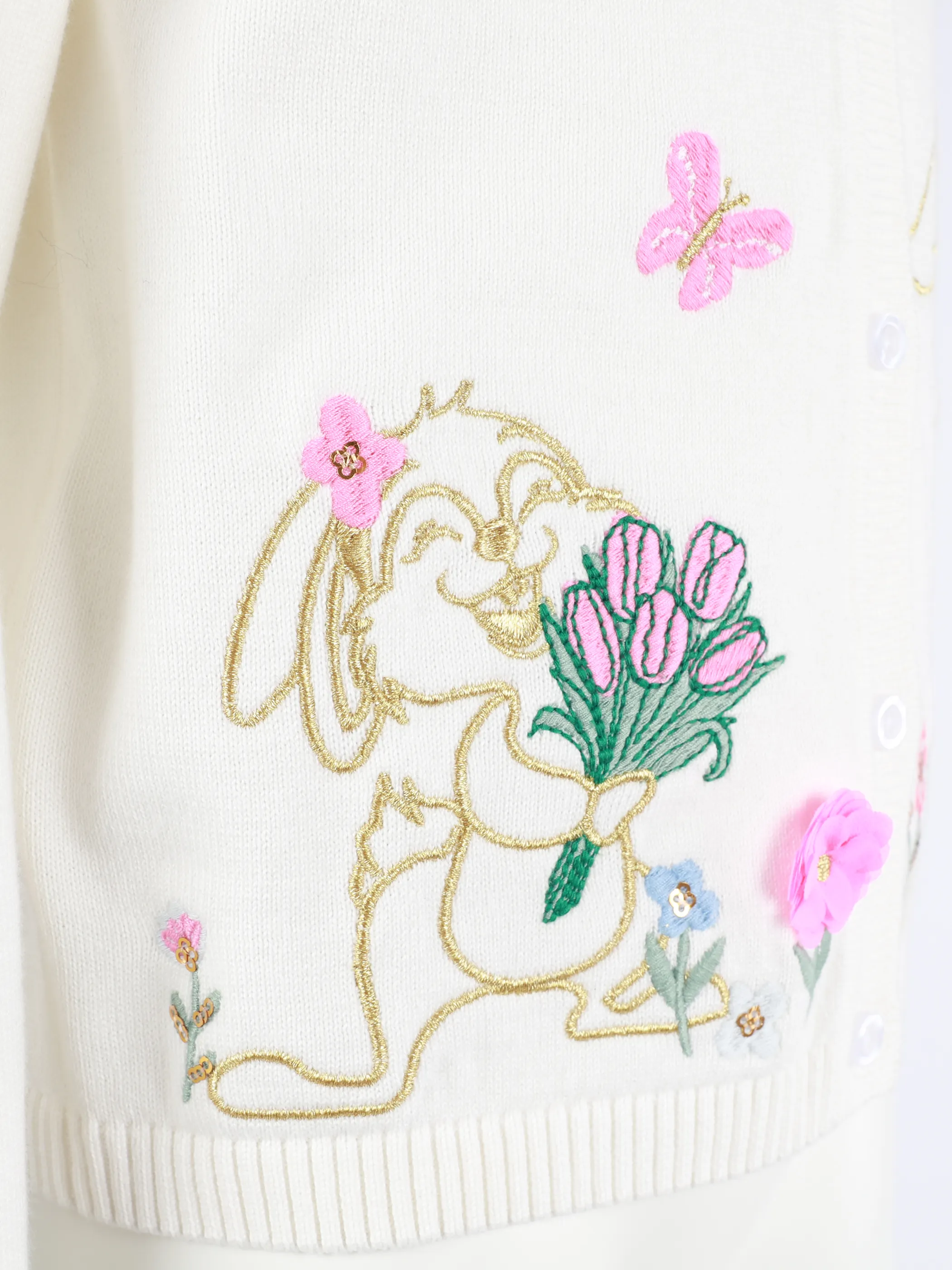 One Way MG Cardigan mit Hasen aplli in weiß Weiß 922234 WHITE 4