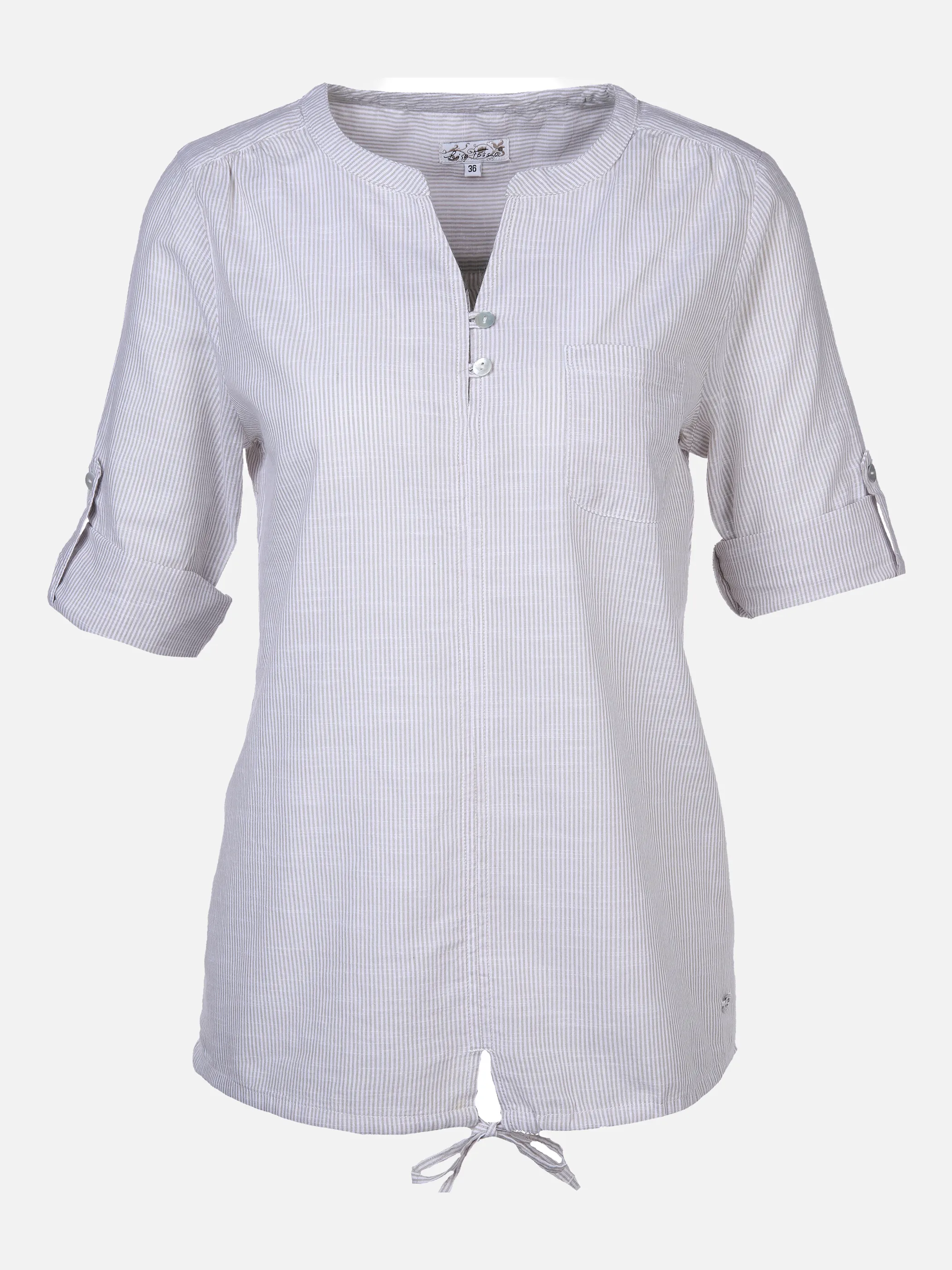 Lisa Tossa Da-Bluse m. Minimal-Streifen Braun 862504 TAUPE 1