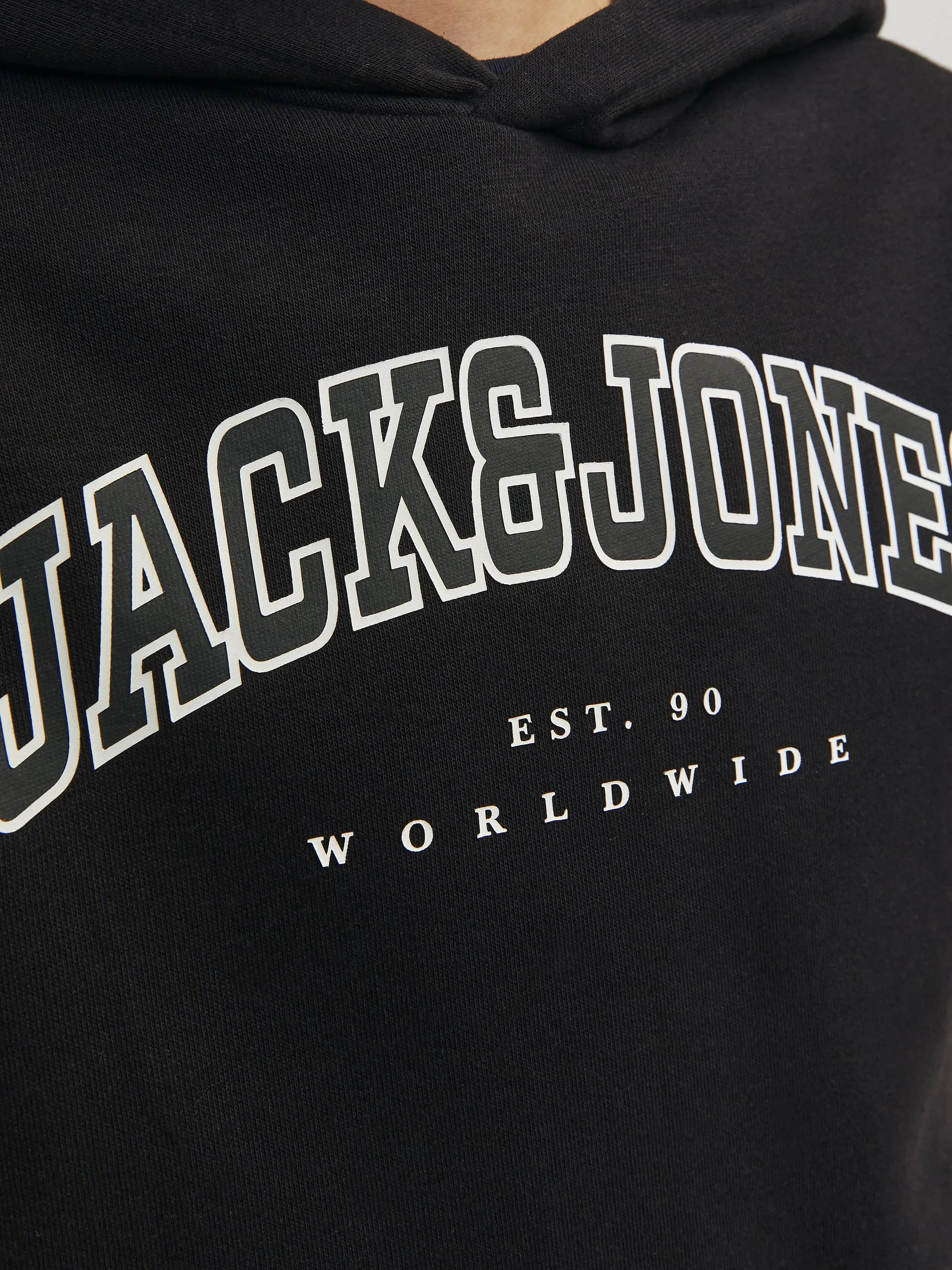 Jack&Jones Junior 12259564 JJECALEB VARSITY SWEA Schwarz 914217 178012001