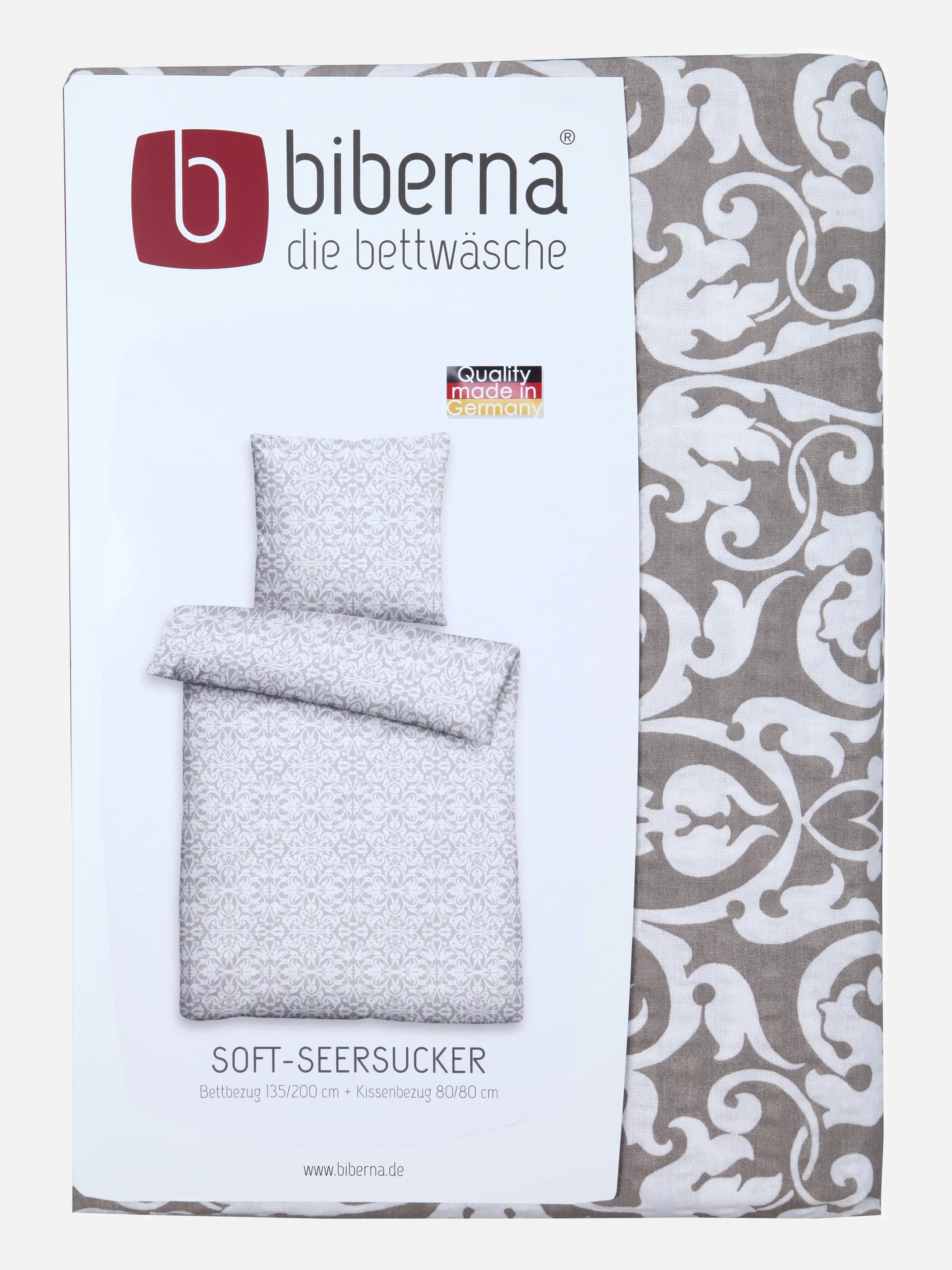 Biberna Seersuckerbettwäsche mit RV 13 Grau 838752 GRAU 2 Biberna Seersuckerbettwäsche mit RV 13 Grau 838752 GRAU 2