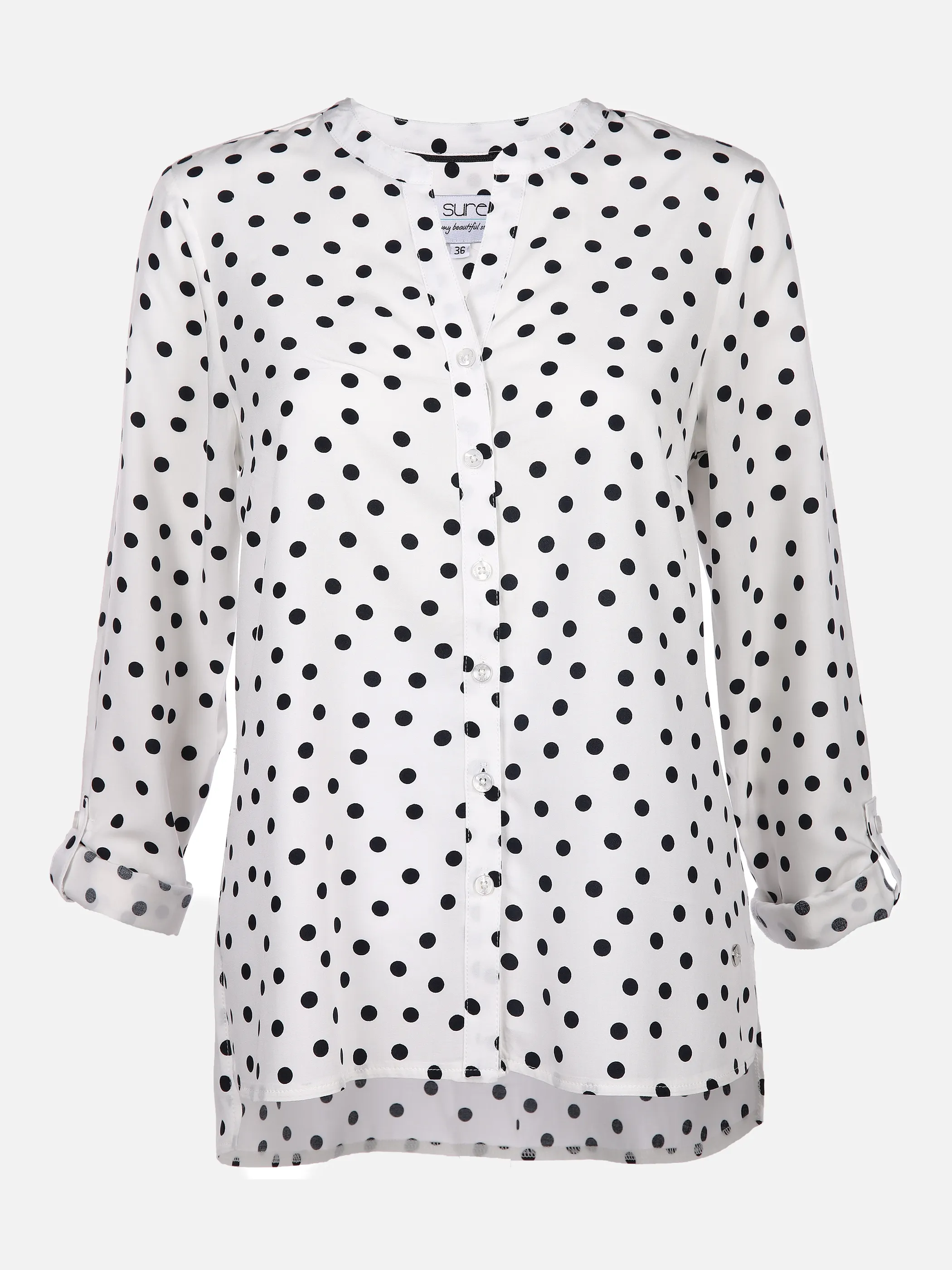 Sure Da-Bluse Punkte/Streifen Weiß 851855 PUNKTE OFF 1