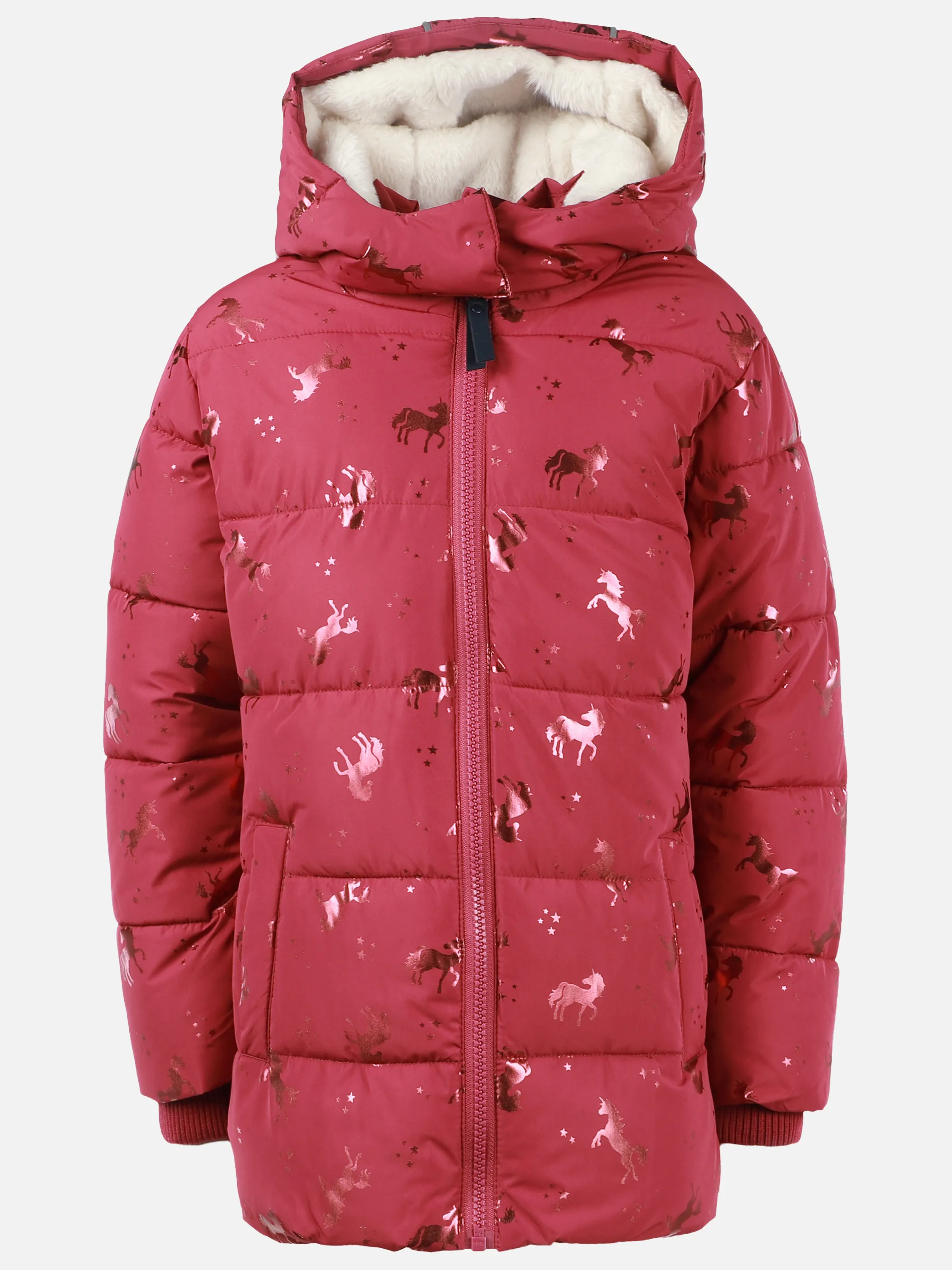 One Way KM Jacke mit Pferde AOP in lila Rot 929988 RED256 1