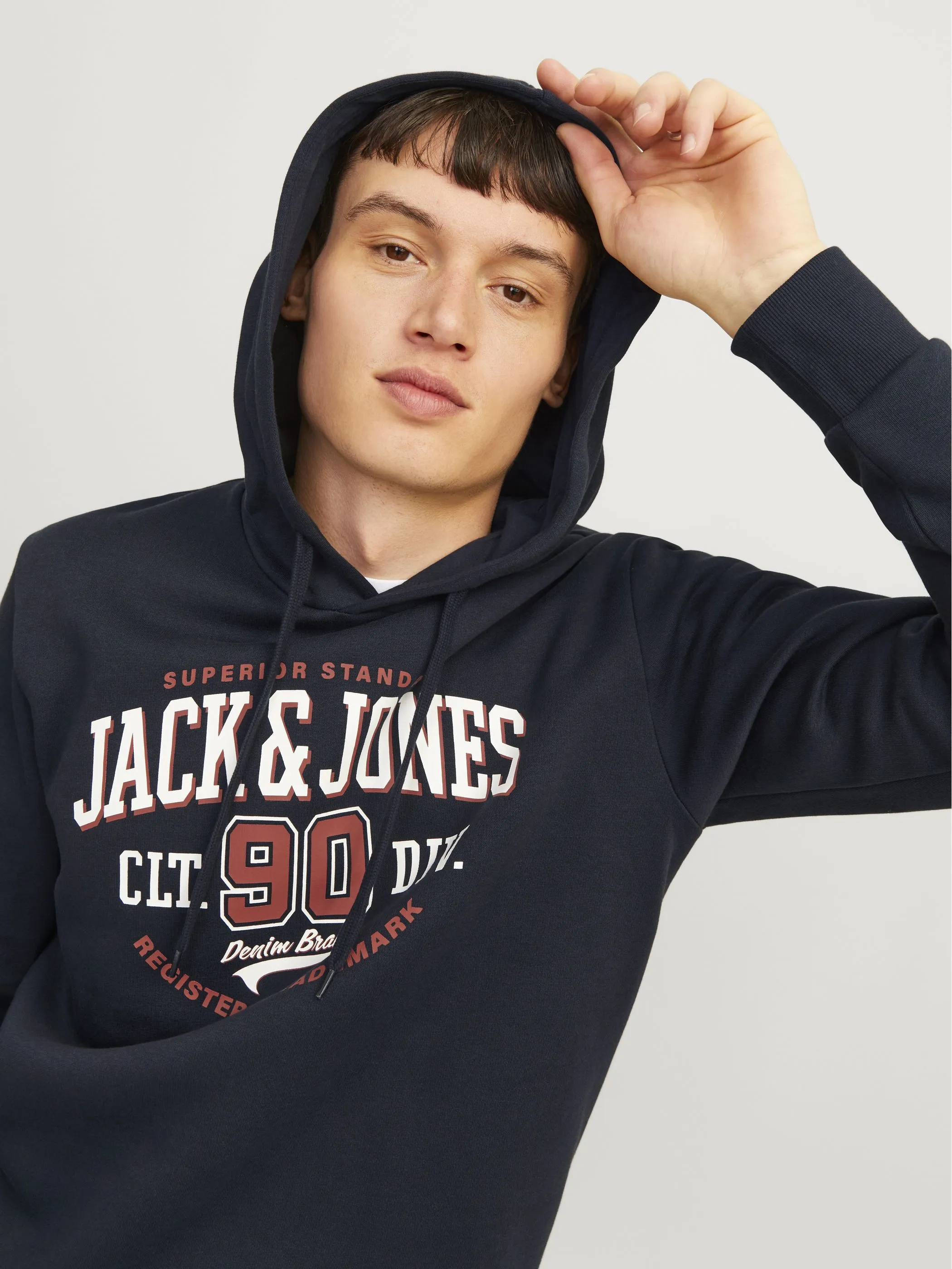 Jack Jones 12255617 JJELOGO SWEAT HOOD 2 Marine 895765 175697 3