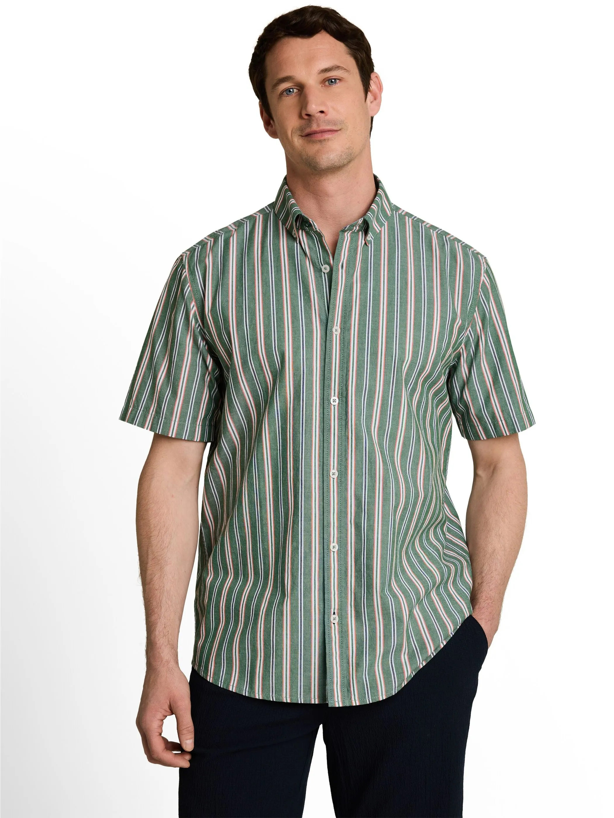 Tom Tailor 1050951 colorful striped oxford shirt Grün 926459 40208 1