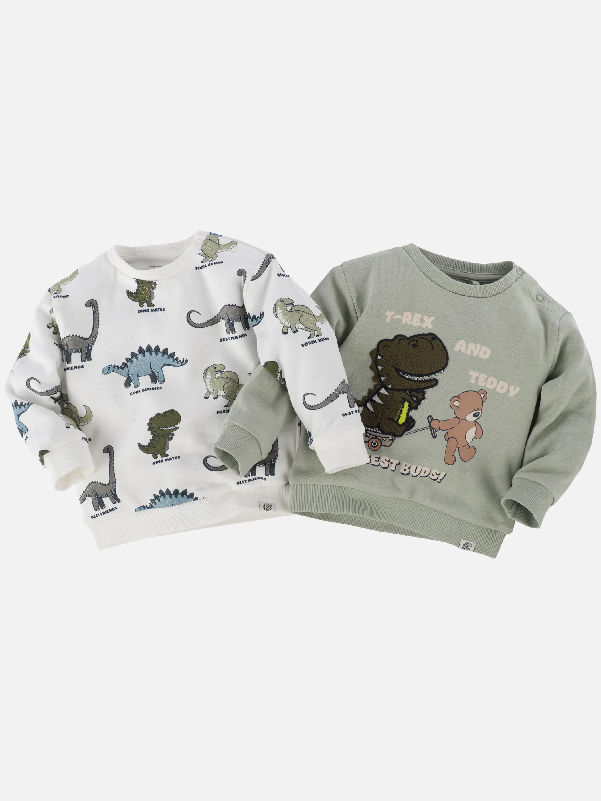 Bubble Gum BJ 2pcs Pack Sweatshirt mit Dino AOP/Dino Print Weiß 915227 WEIß/GRÜN 1 Bubble Gum BJ 2pcs Pack Sweatshirt mit Dino AOP/Dino Print Weiß 915227 WEIß/GRÜN 1