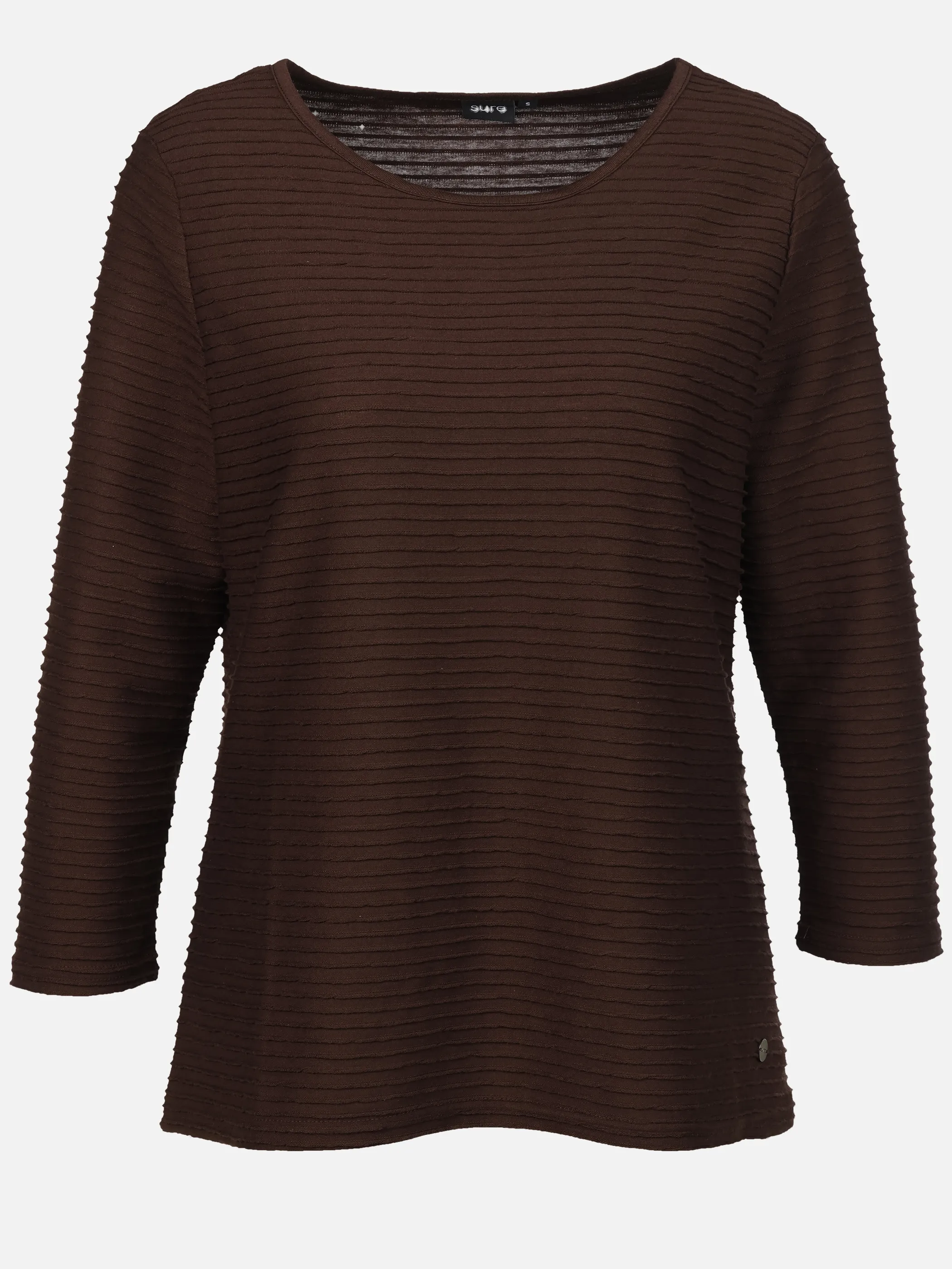 Sure Da-Struktur Shirt, 3/4 Arm Braun 929165 JAVA 1