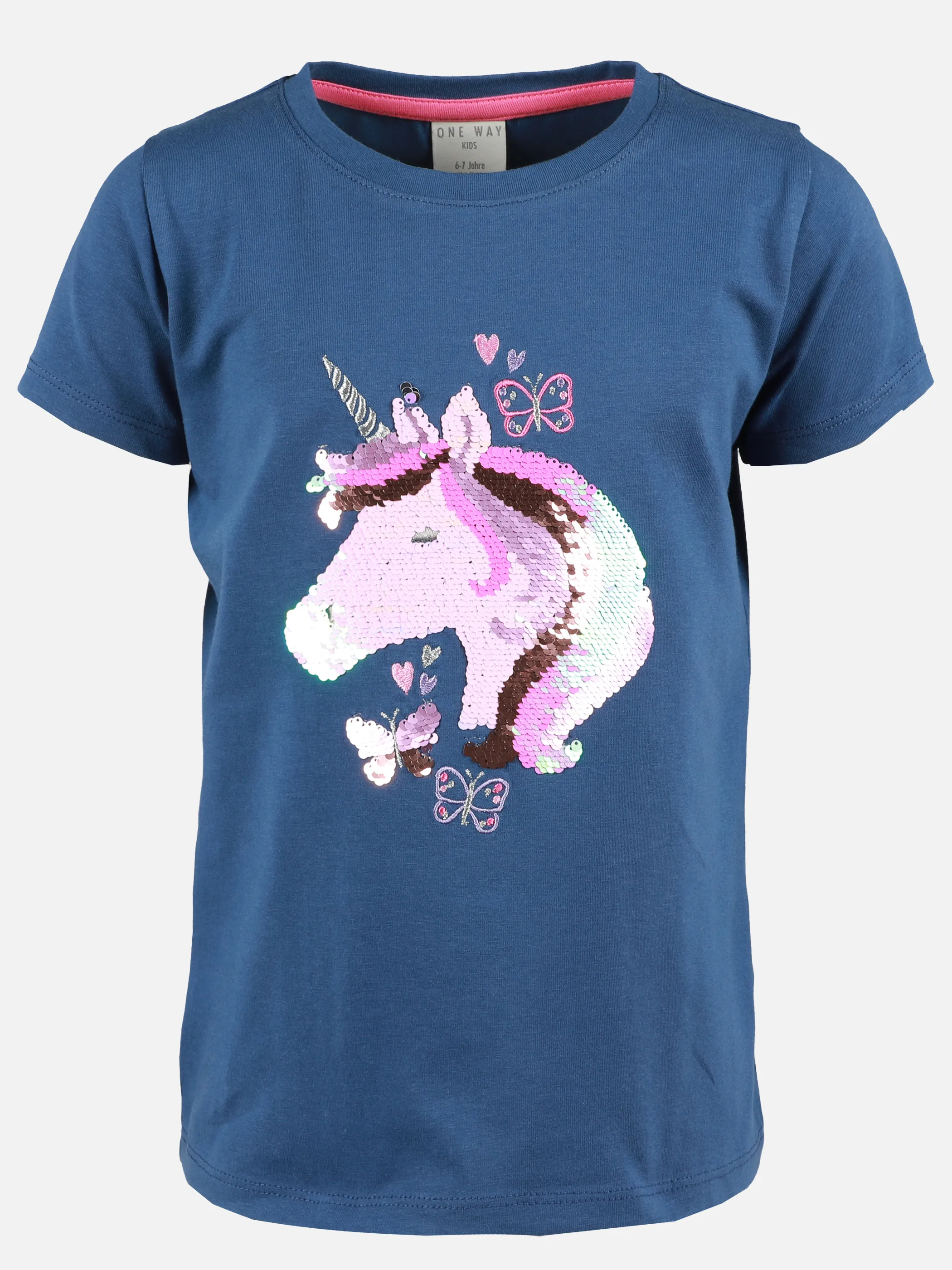 One Way MG T-Shirt mit Einhorn Print in ink blue Blau 922014 BLAU 1