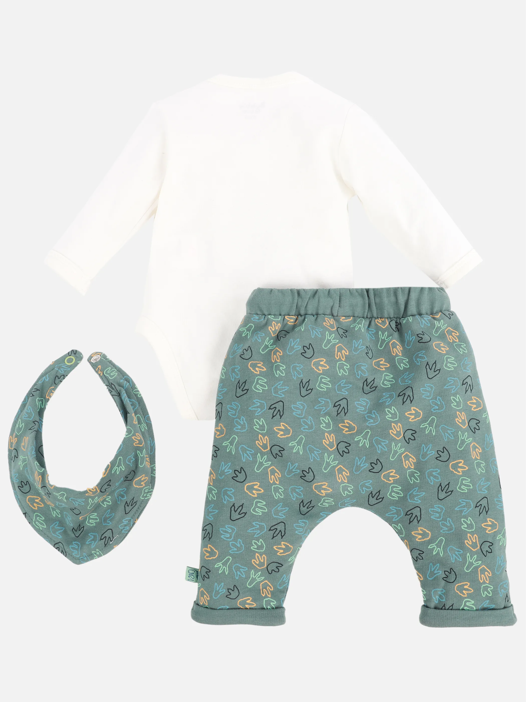 Bubble Gum BJ 3tlg Set Body mit Dinoprint + Hose AOP + HT Weiß 906731 WEIß/GRÜN 2