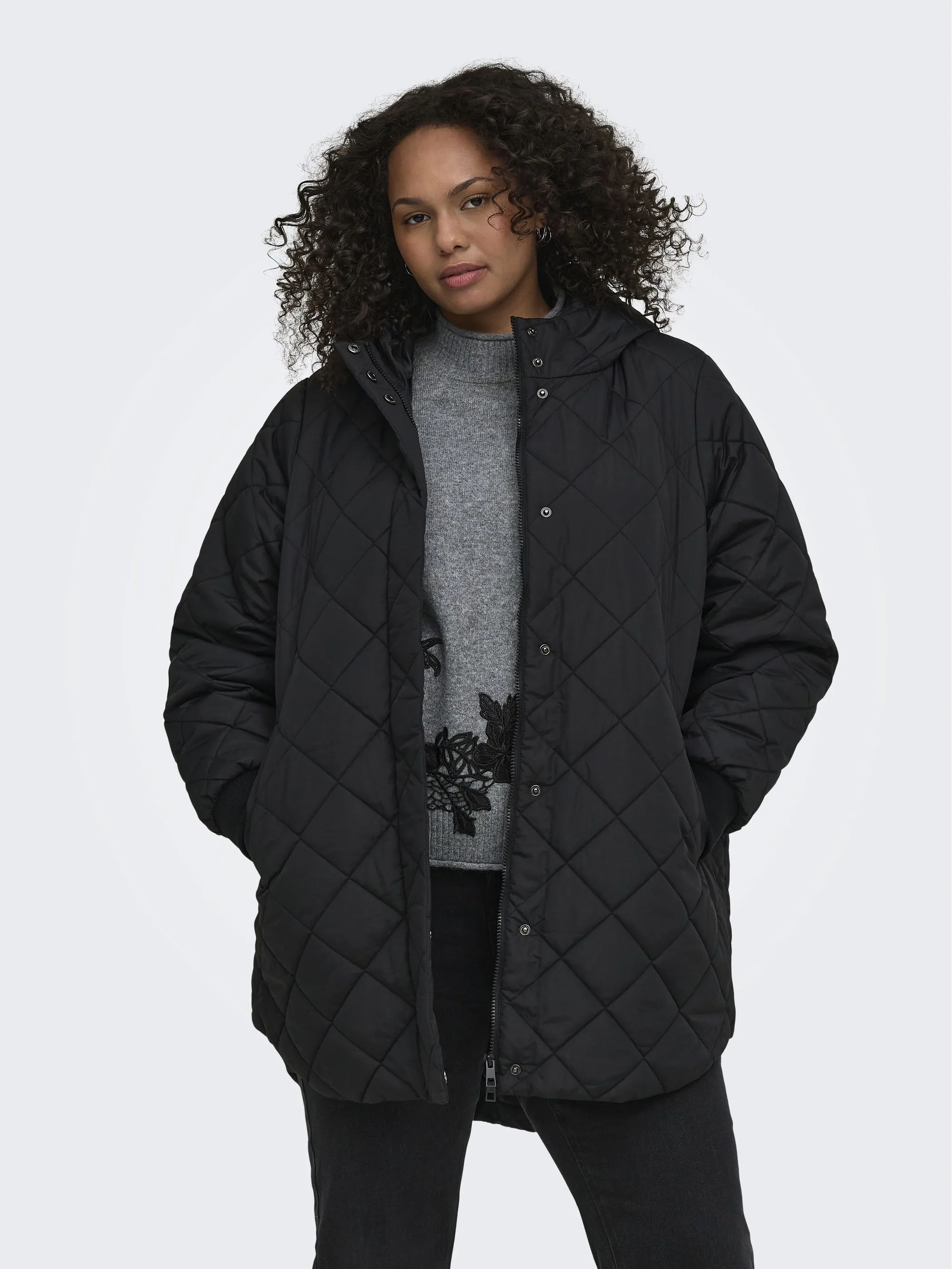 Only Carmakoma 15373722 CARJULIET QUILTD HOOD Schwarz 928795 177911 1