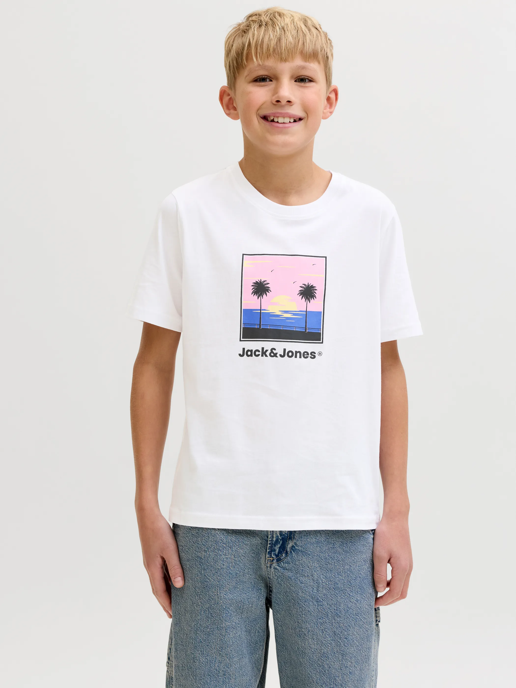 Jack&Jones Junior 12289932 JJPERRY TEE SS CREW NECK JNR Weiß 920173 177627 1