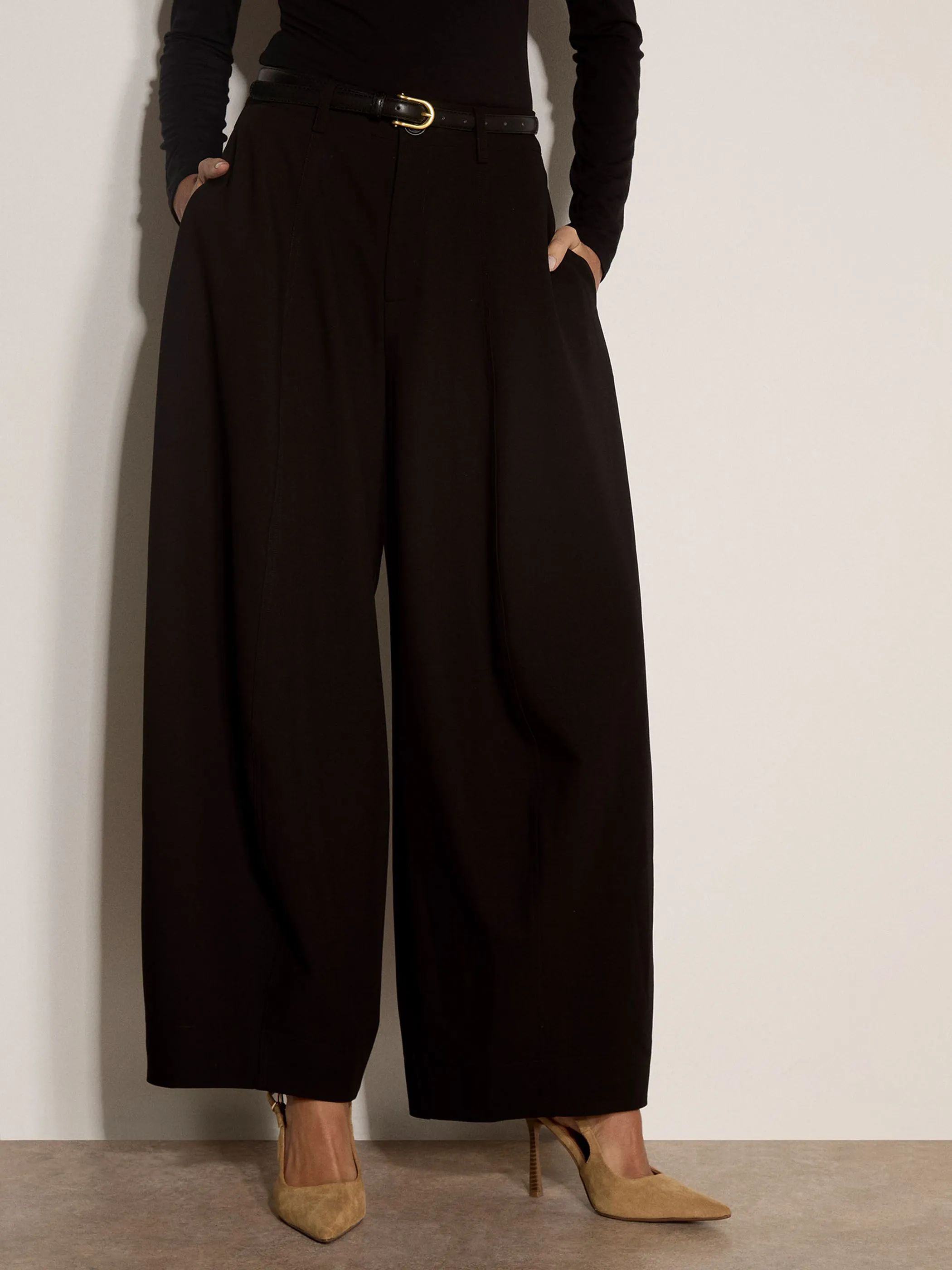 Apricot X254439 Apricot Oversized Barrel Trousers Schwarz 940675 BLK 4