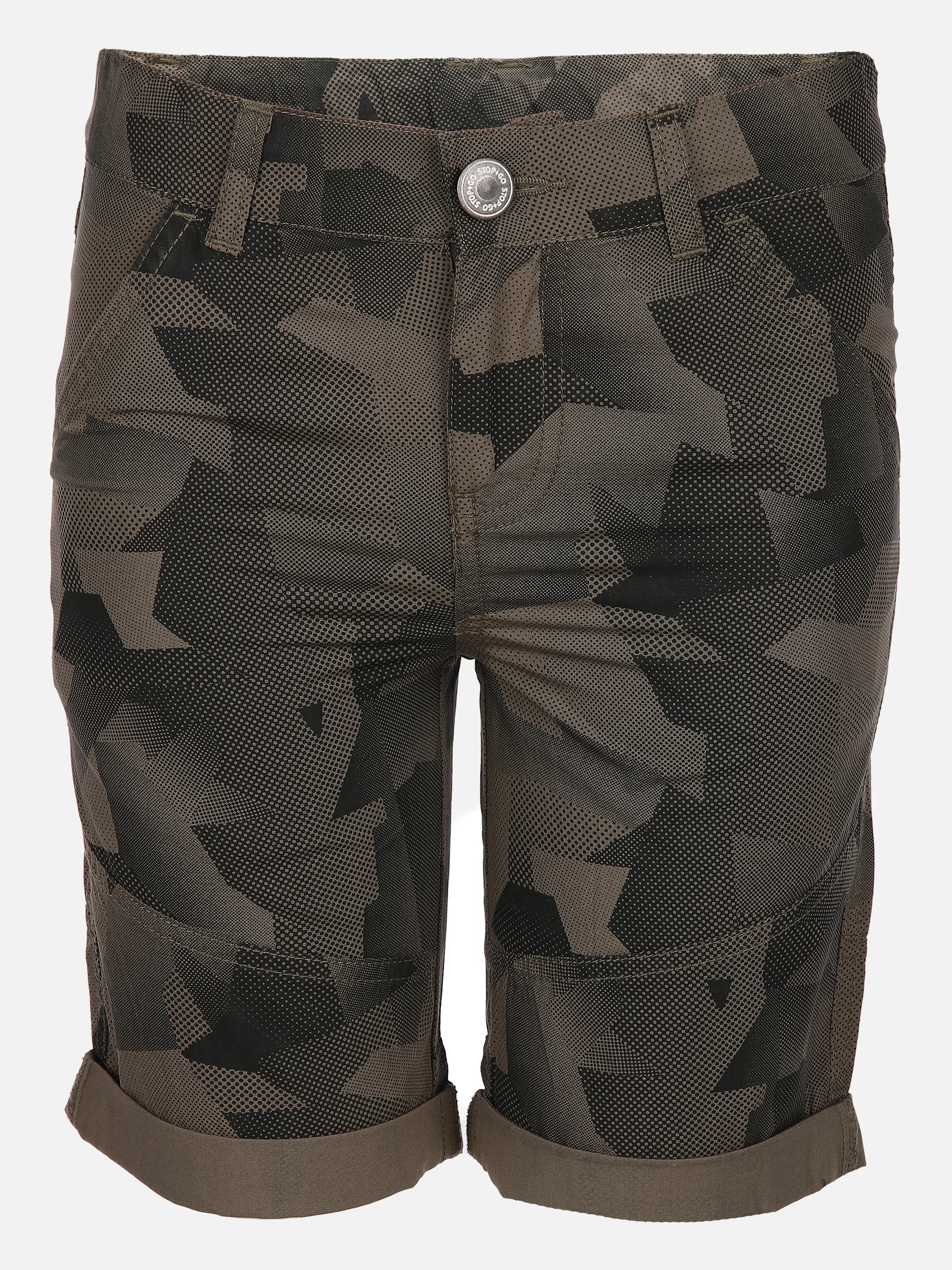 Stop + Go TB Shorts in khaki mit AOP Grün 851978 KHAKI 1