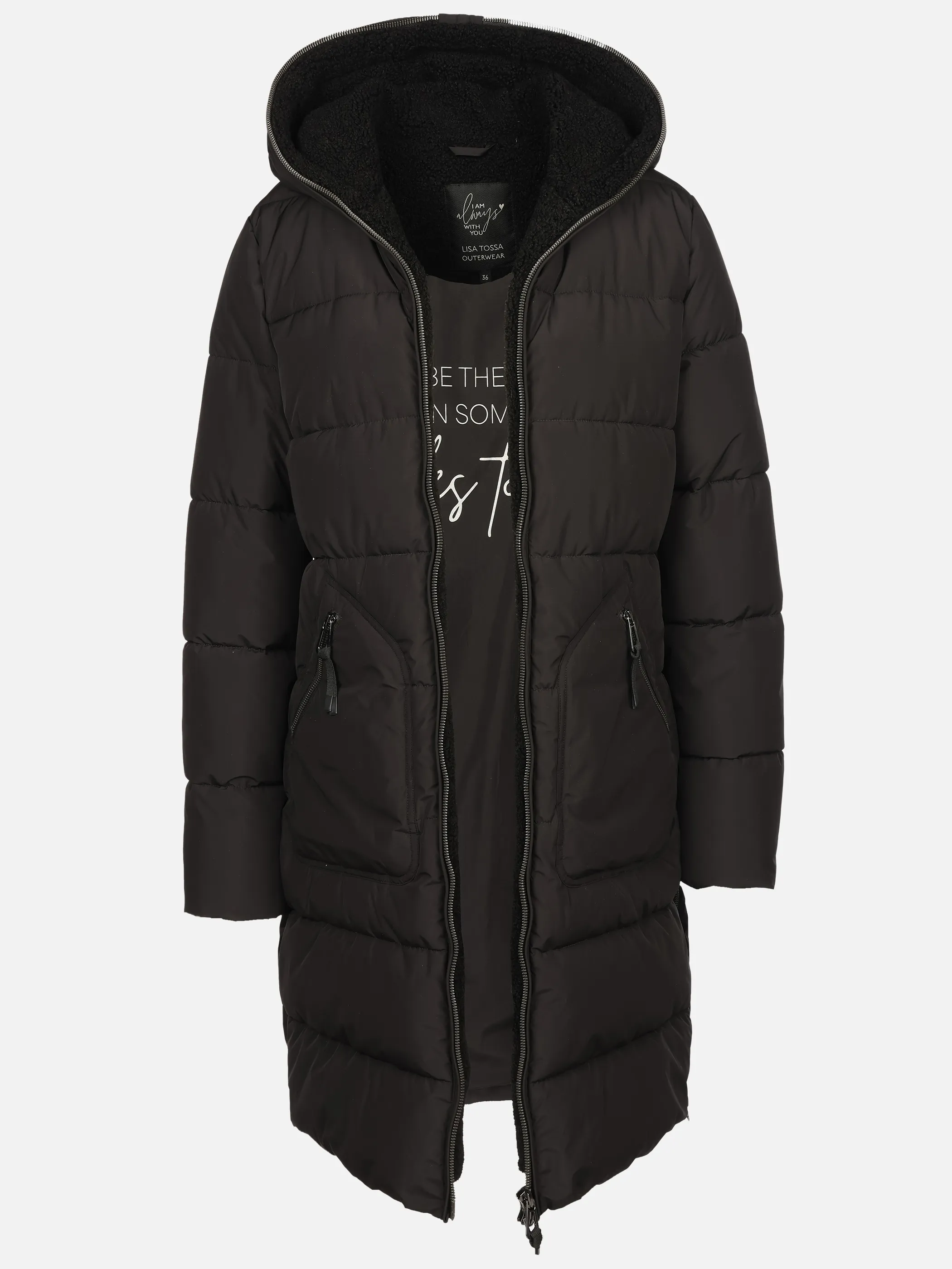 Lisa Tossa Da-Mantel m. Teddy-Fleece Schwarz 929613 BLACK 2