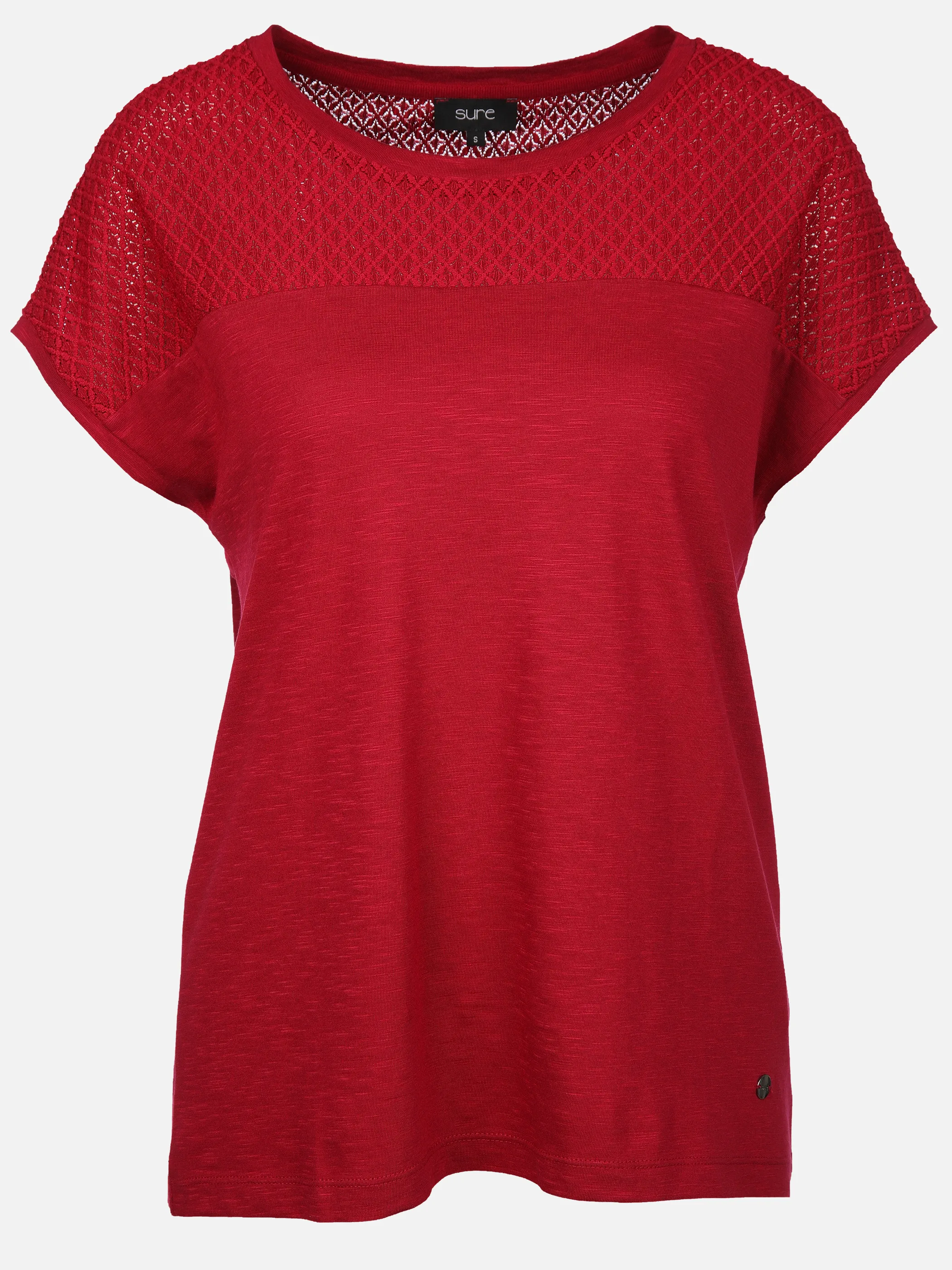 Sure Da-T-Shirt m. Materialmix Rot 889907 RED 1