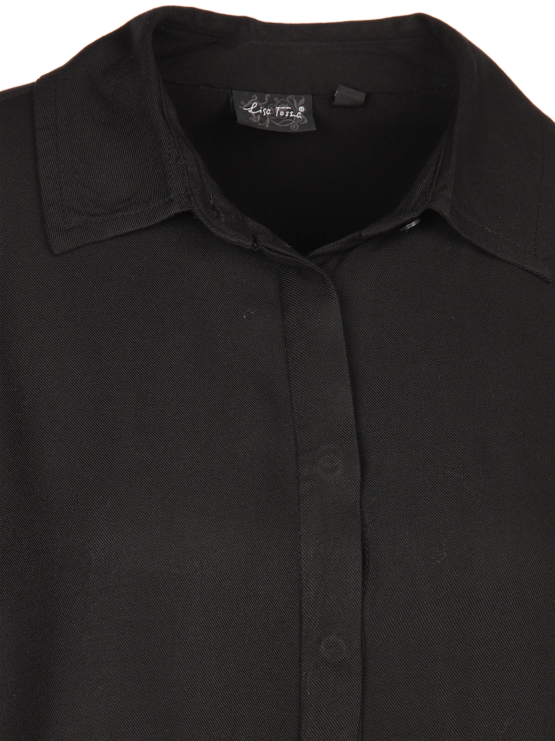 Lisa Tossa Da-Bluse mit Knopfleiste Schwarz 896635 BLACK 3 Lisa Tossa Da-Bluse mit Knopfleiste Schwarz 896635 BLACK 3