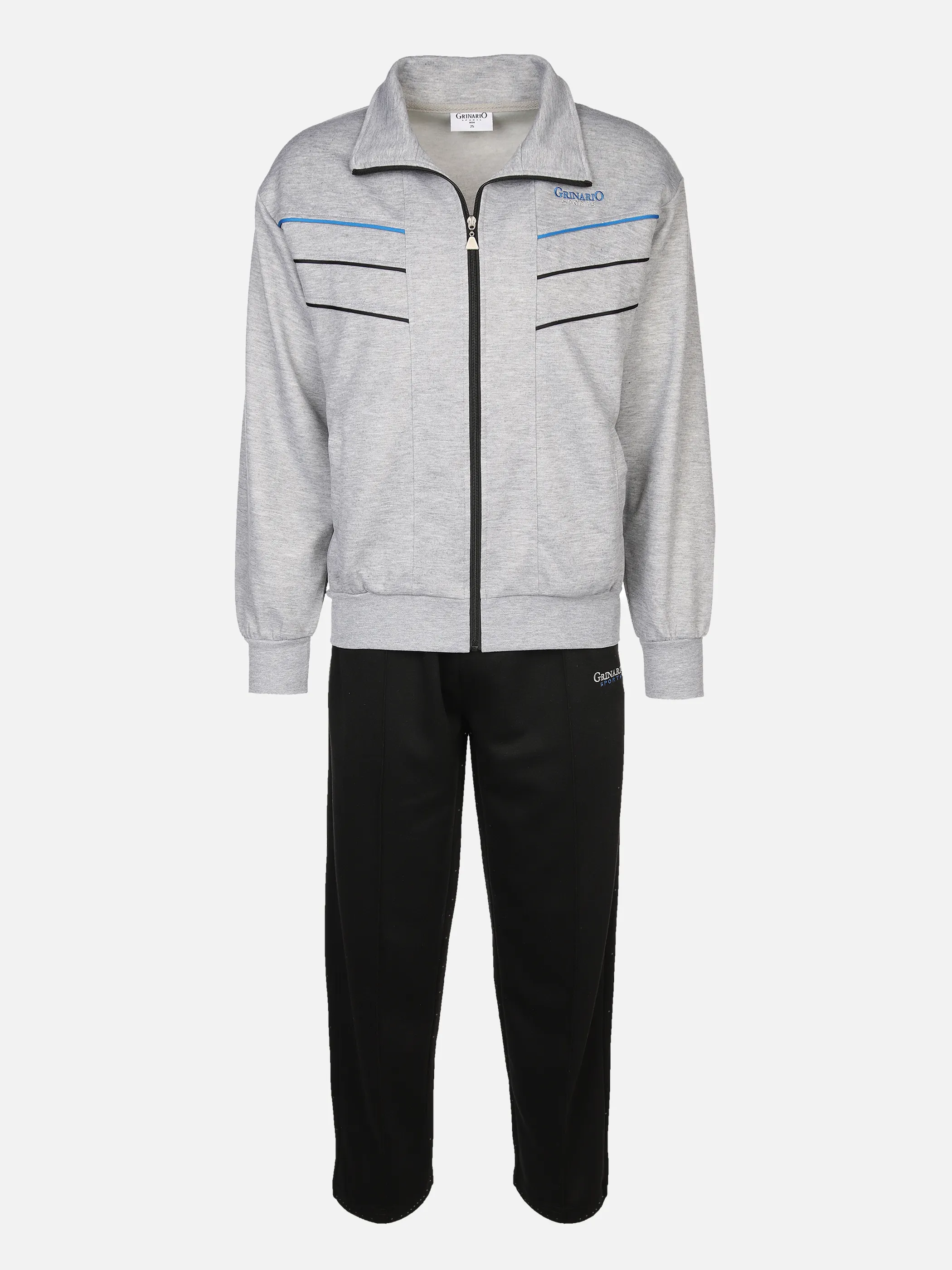 Grinario Sports He-Trainigsanzug Kurzgröße Grau 873653 GRAU/SCHWA 1 Grinario Sports He-Trainigsanzug Kurzgröße Grau 873653 GRAU/SCHWA 1