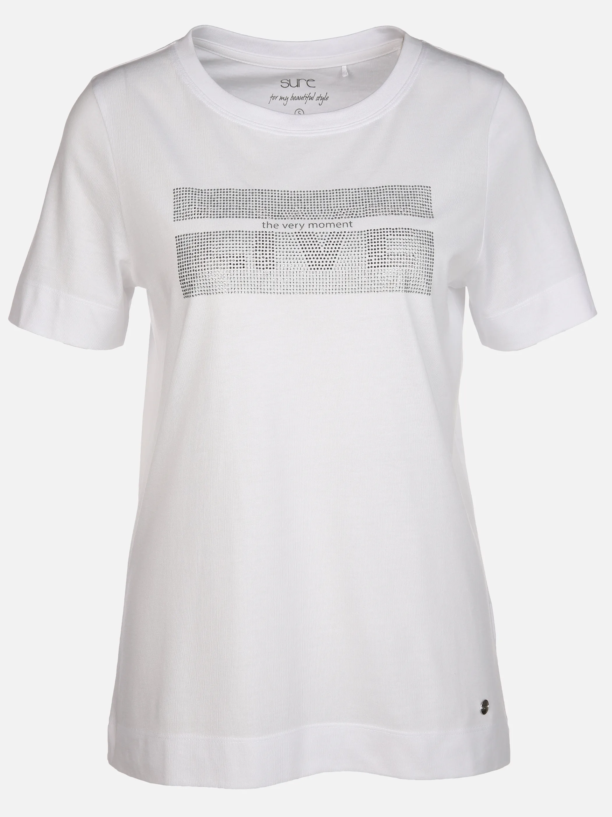 Sure Da-T-Shirt m. Strass u. Print Weiß 890357 WHITE 1
