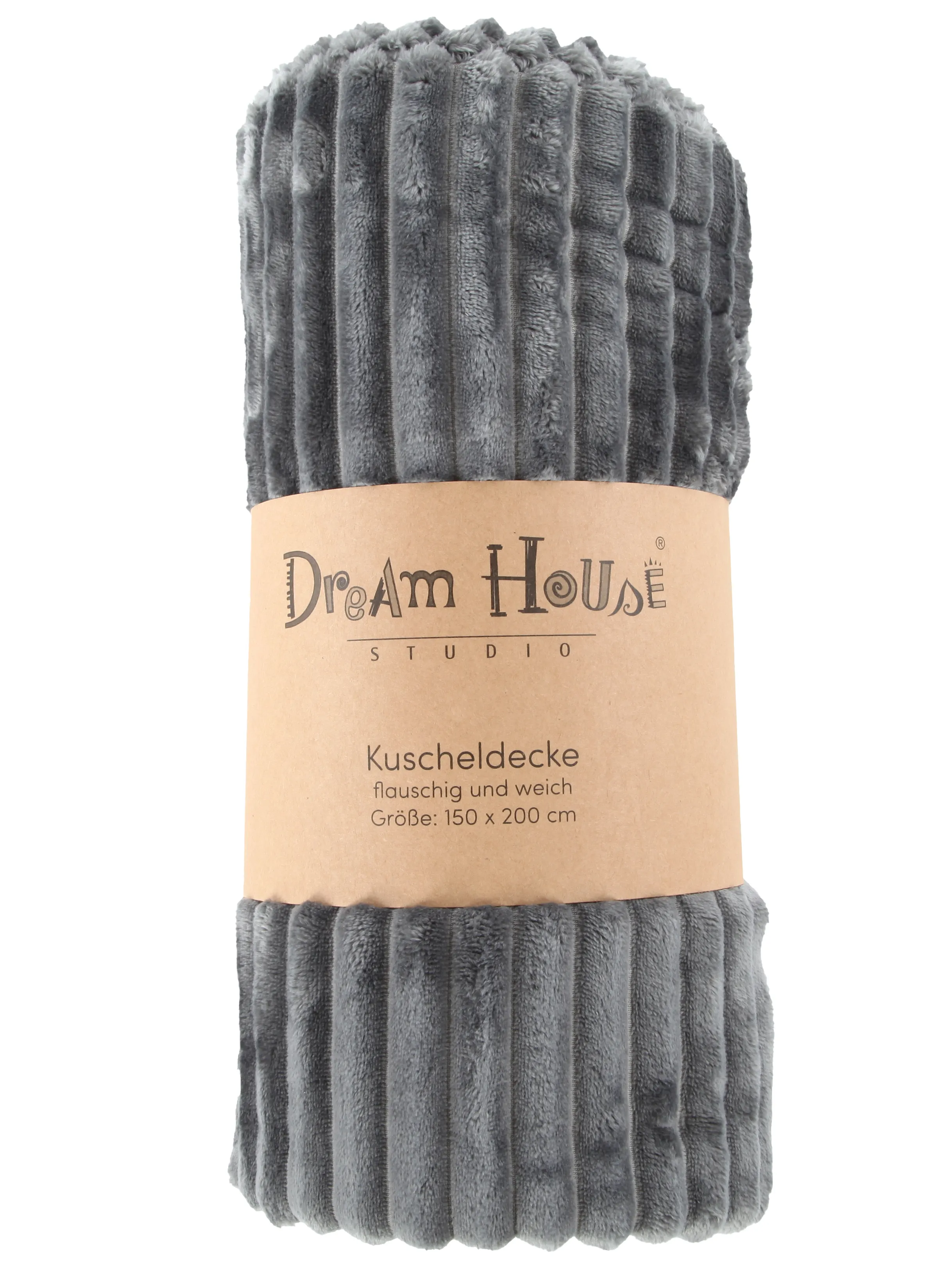 Dream House Decke geribbt 150x200cm Grau 897637 GRAU 1 Dream House Decke geribbt 150x200cm Grau 897637 GRAU 1